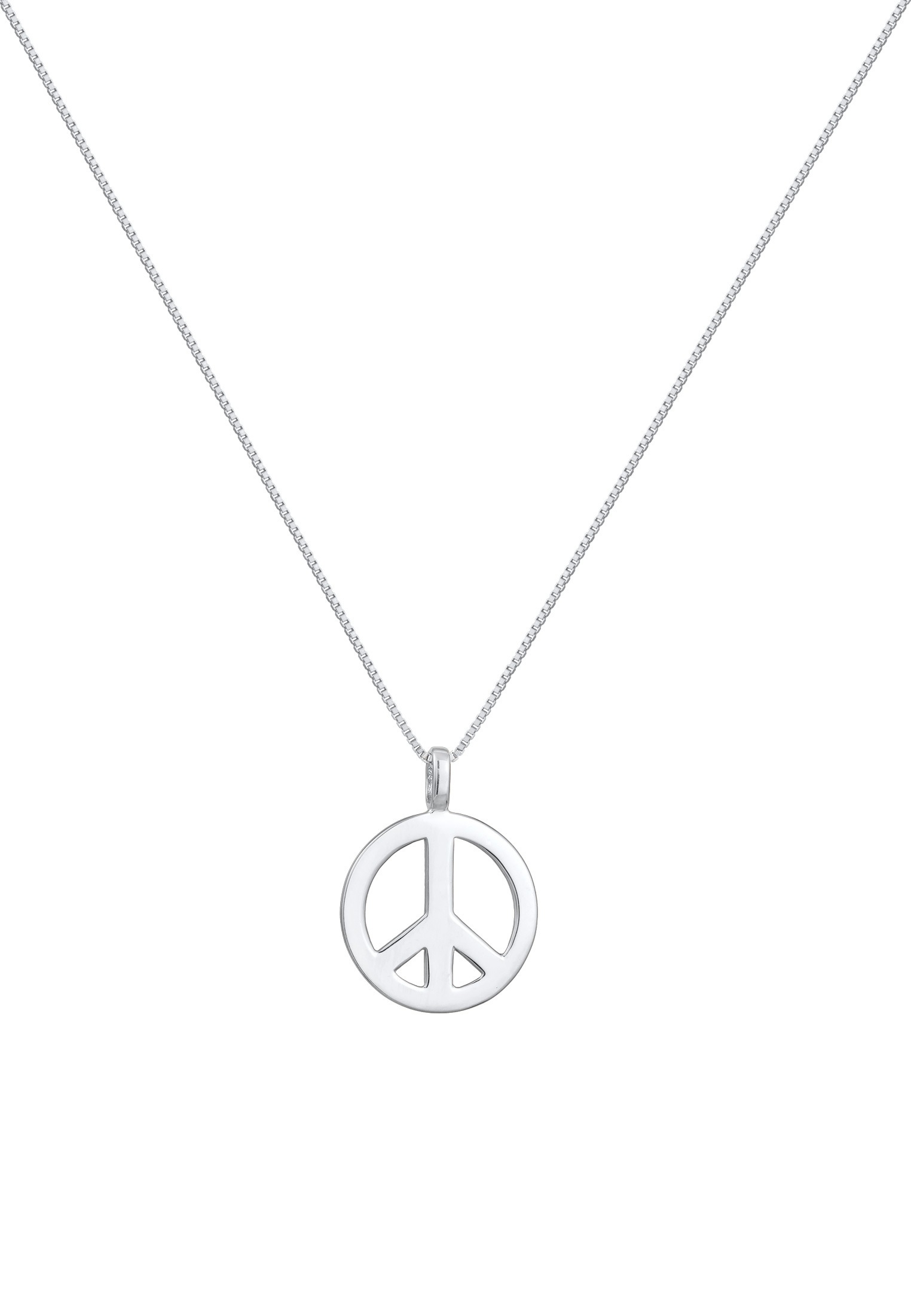 Kuzzoi Lange Kette »Halskette Herren Peace Frieden Massiv 925 Silber«