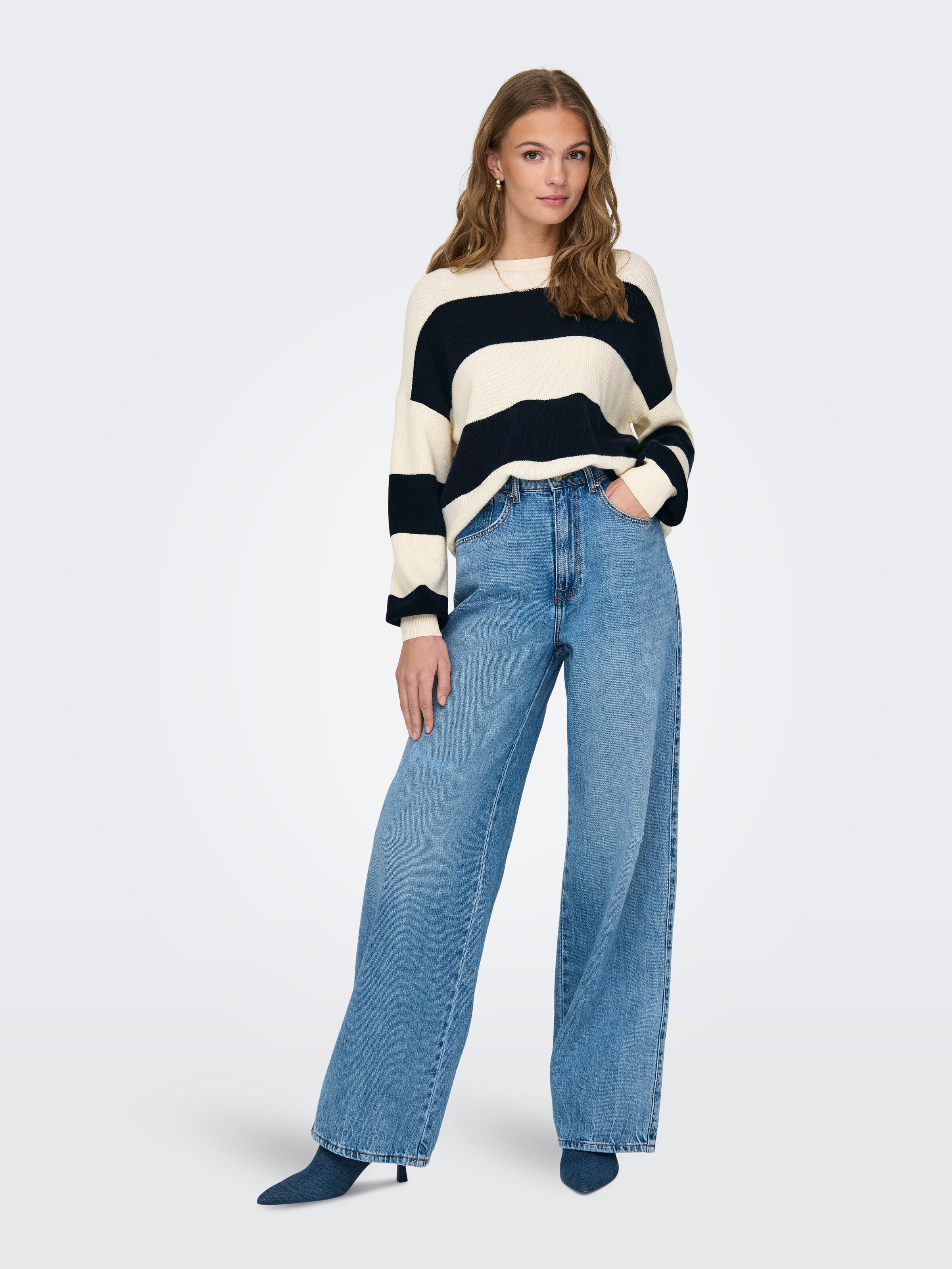 ONLY Strickpullover »ONLATIA L/S STRIPE PULLOVER KNT NOOS« mit Colorblock Design