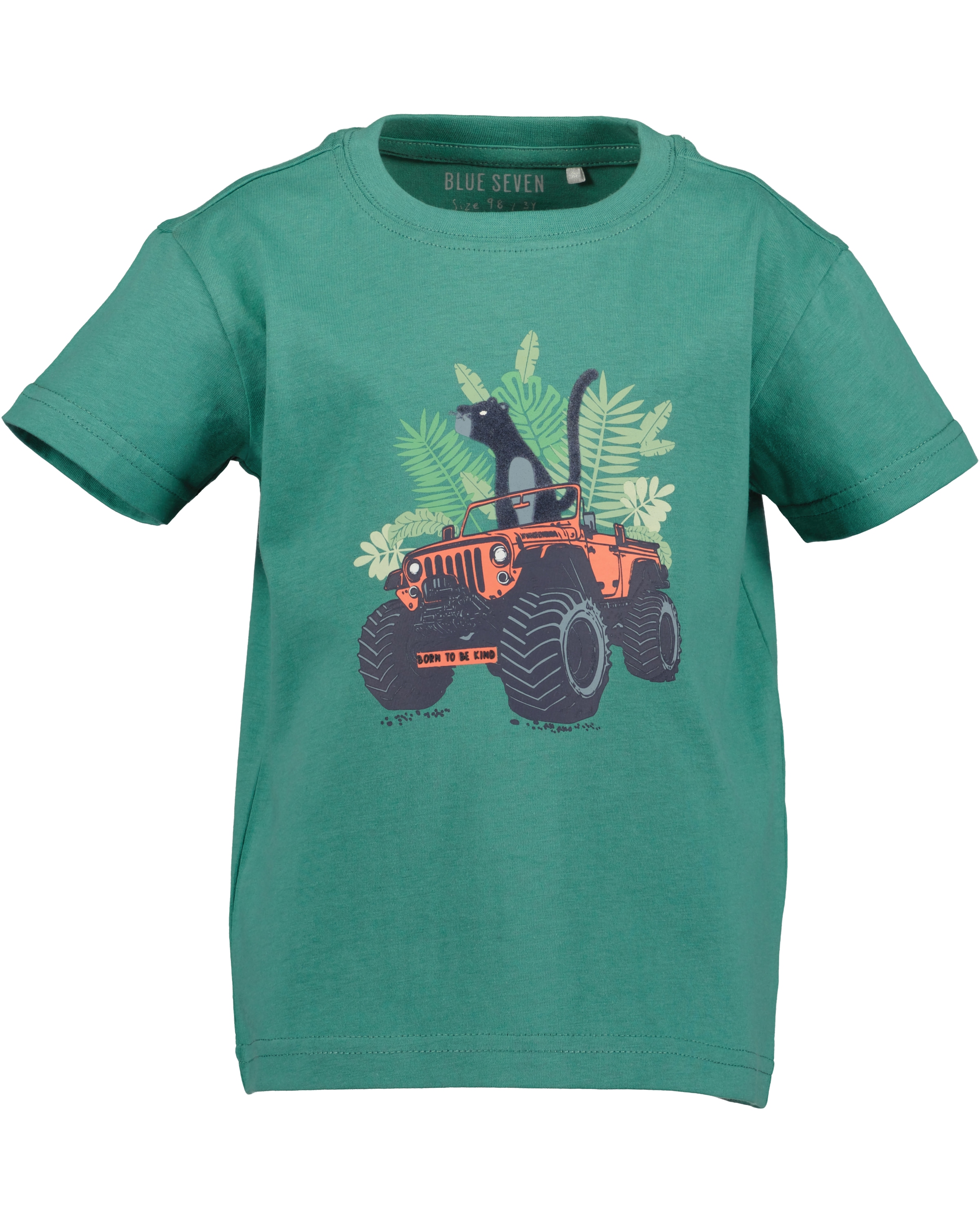 Blue Seven T-Shirt Packung, 2 unifarben und bedruckt, mit Druckapplikationen, aus reiner Baumwolle