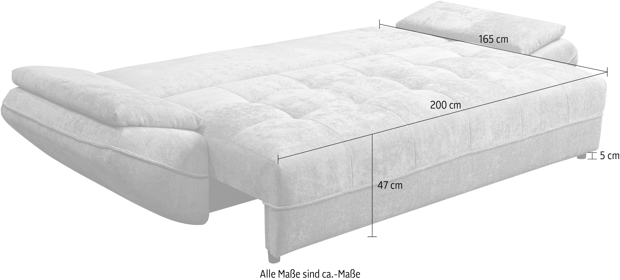 exxpo - sofa fashion Big-Sofa inkl. Bettfunktion und Bettkasten,toller Sitzkomfort, Steppung im Sitz