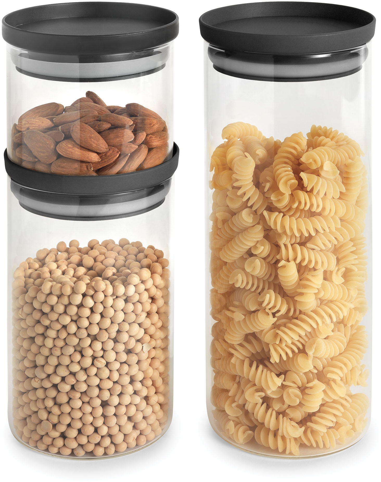 Metaltex Vorratsglas »Aroma Line, Lebensmittelaufbewahrungsbehälter« Set, 3 Stk. tlg. in drei Größen 450 ml, 1000 ml und 1500 ml