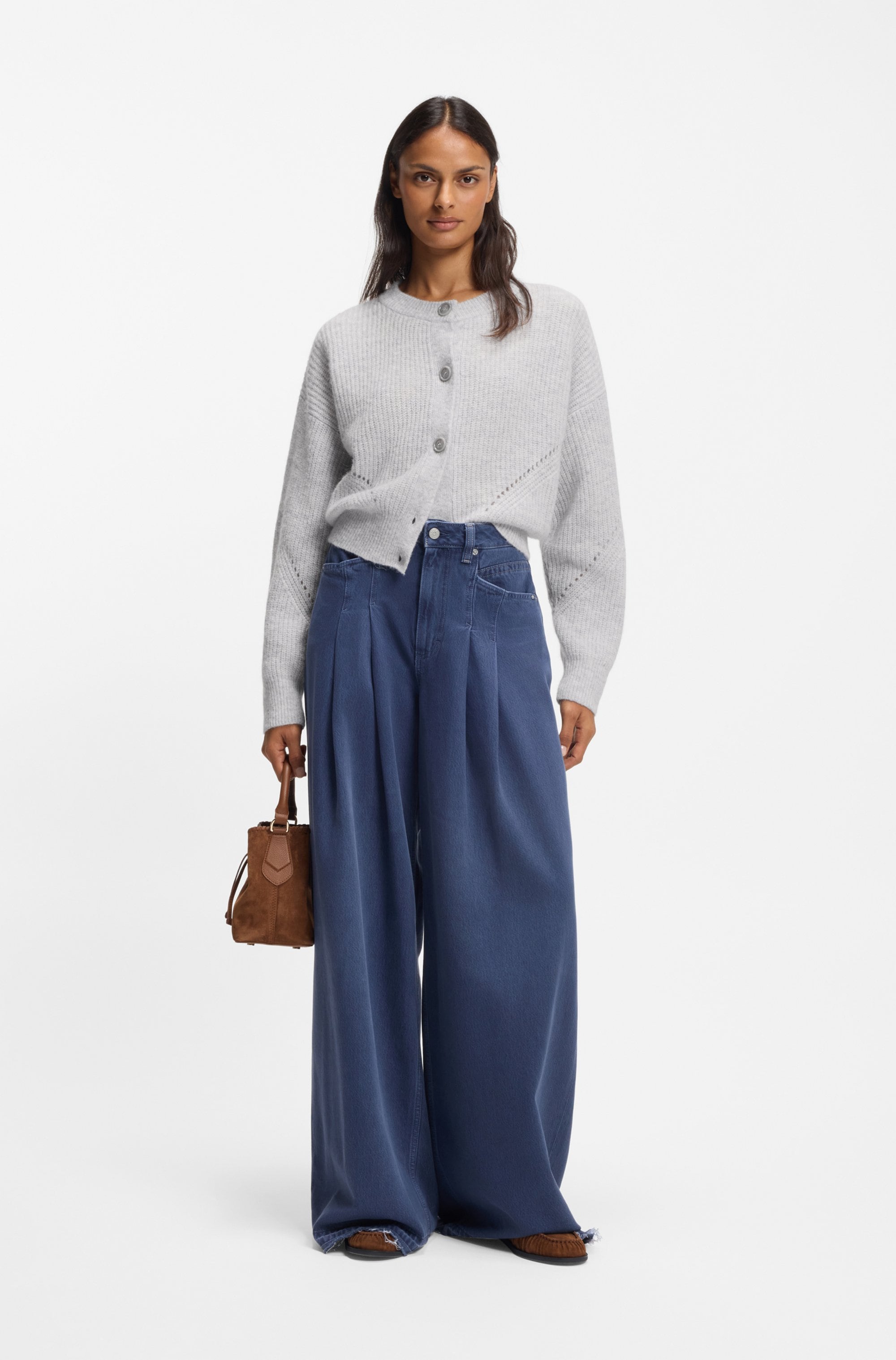 BOSS ORANGE Cardigan »Fernard Premium Damenmode« im Wollmix, Rundhals