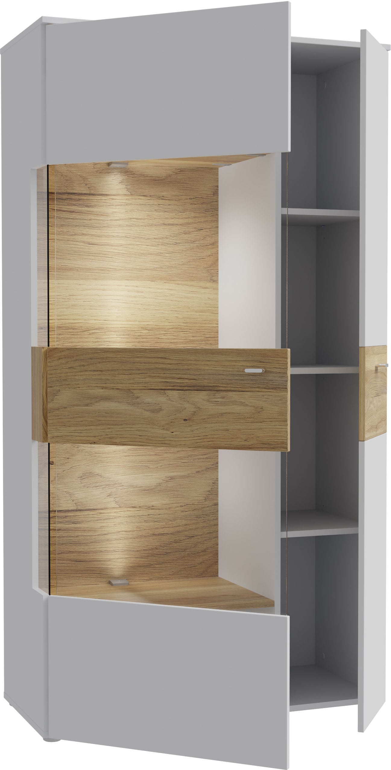 FORTE Vitrine »Como«, Highboard, LED Beleuchtung Einlegeböden, Glastüre, Soft Close