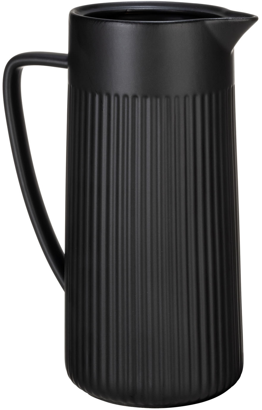 SCHÖNER WOHNEN-Kollektion Karaffe "REFIA" Keramik Krug, 1,25l mit eleganter Rifferlung