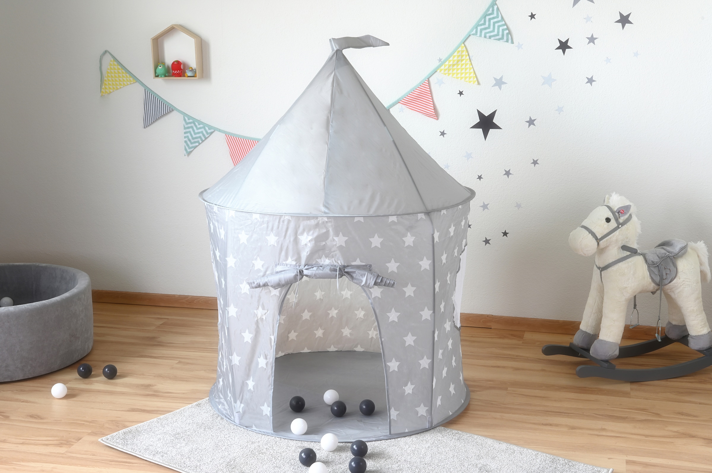 Knorrtoys® Spielzelt »Grey White Stars«