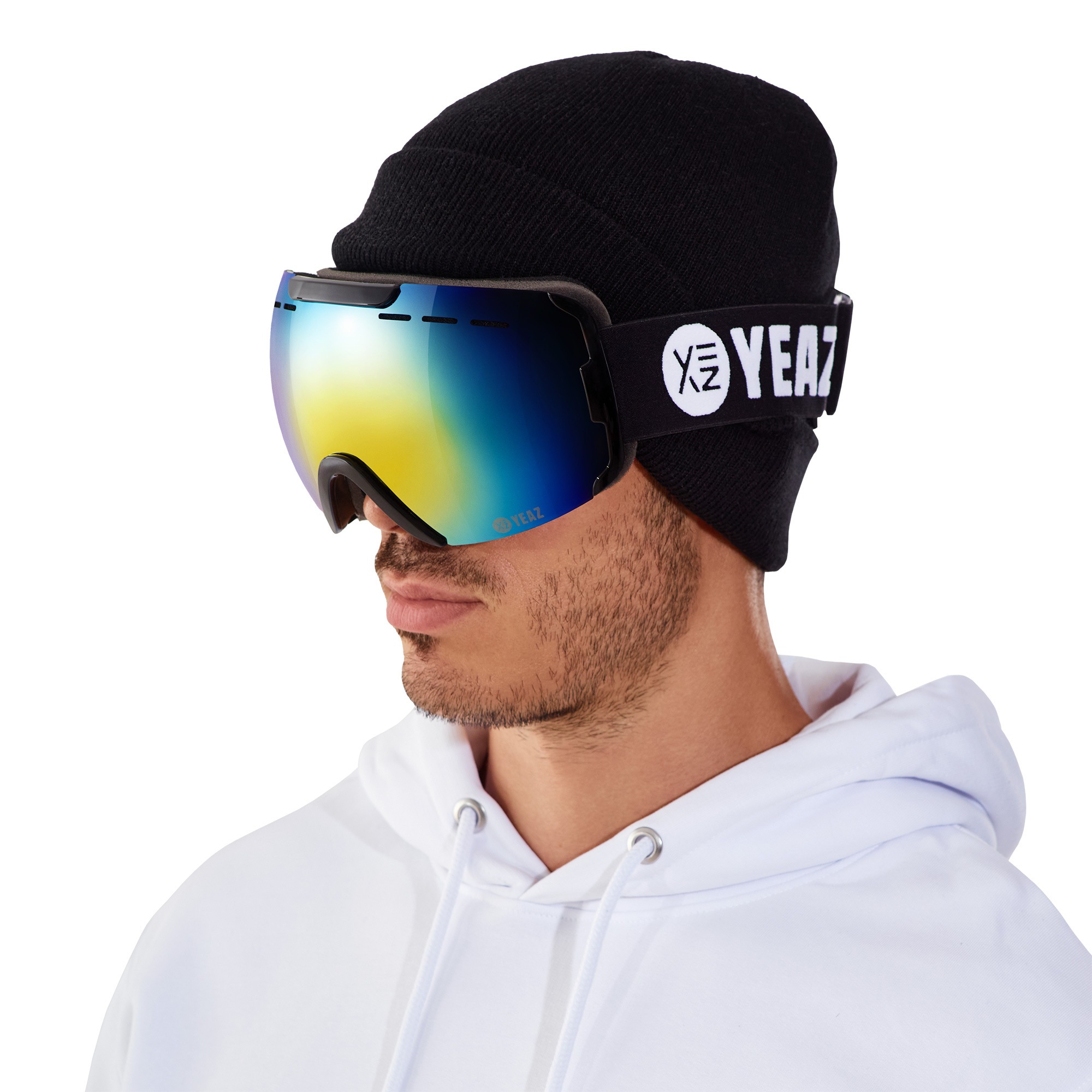 YEAZ Snowboardbrille »Ski- Snowboardbrille schwarz/rot/weiß RIDGE«