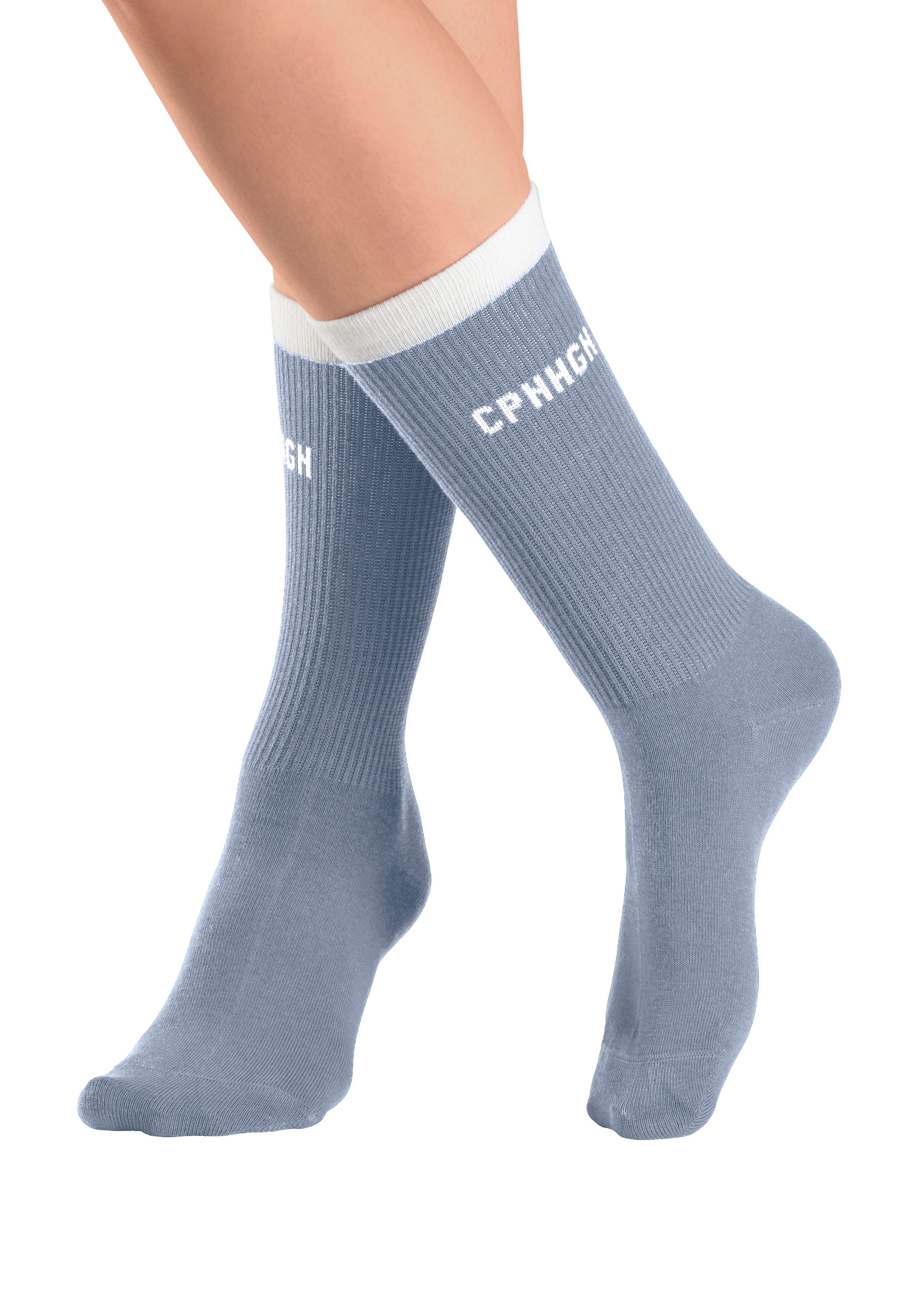 Copenhagen Studios Tennissocken, (Packung, 2 Paar), mit kontrastfarbenem Bund