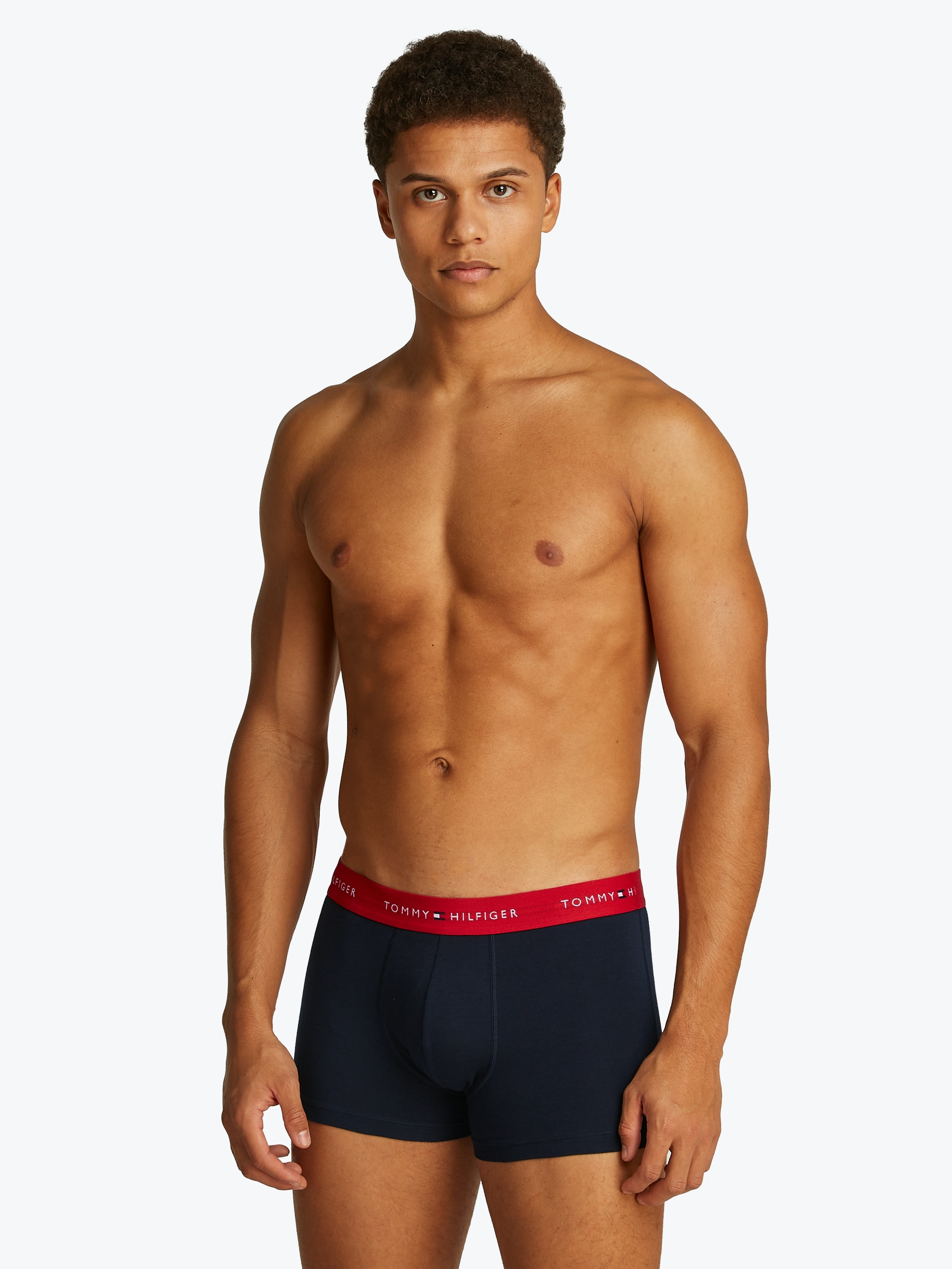 Tommy Hilfiger Underwear Boxer »TRUNK 3 PACK«, (3 St.), mit kontrastfarbenem Logobund