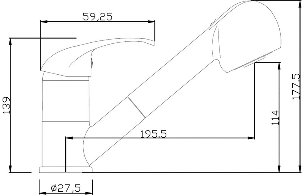 CORNAT Spültischarmatur »"Fabio" -Hochwertiger Messingkörper - verchromt - Schwenkbarer Auslauf« Ausziehbare Schlauchbrause/ Hochdruck- Küchenarmatur /Wasserhahn