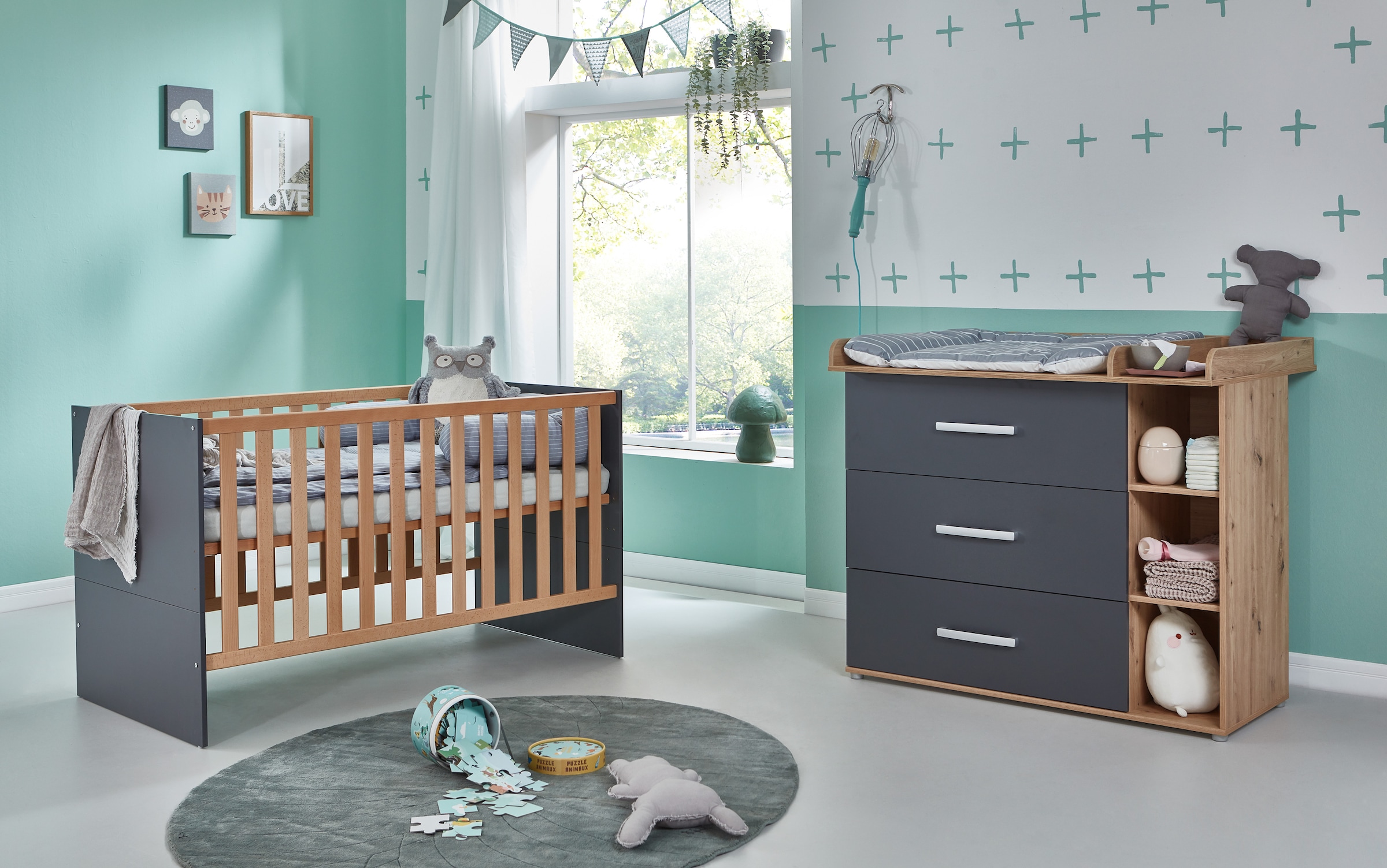 arthur berndt Babymöbel-Set »Babyzimmer Set »Alessio« 2-teilig«, (Spar-Set)