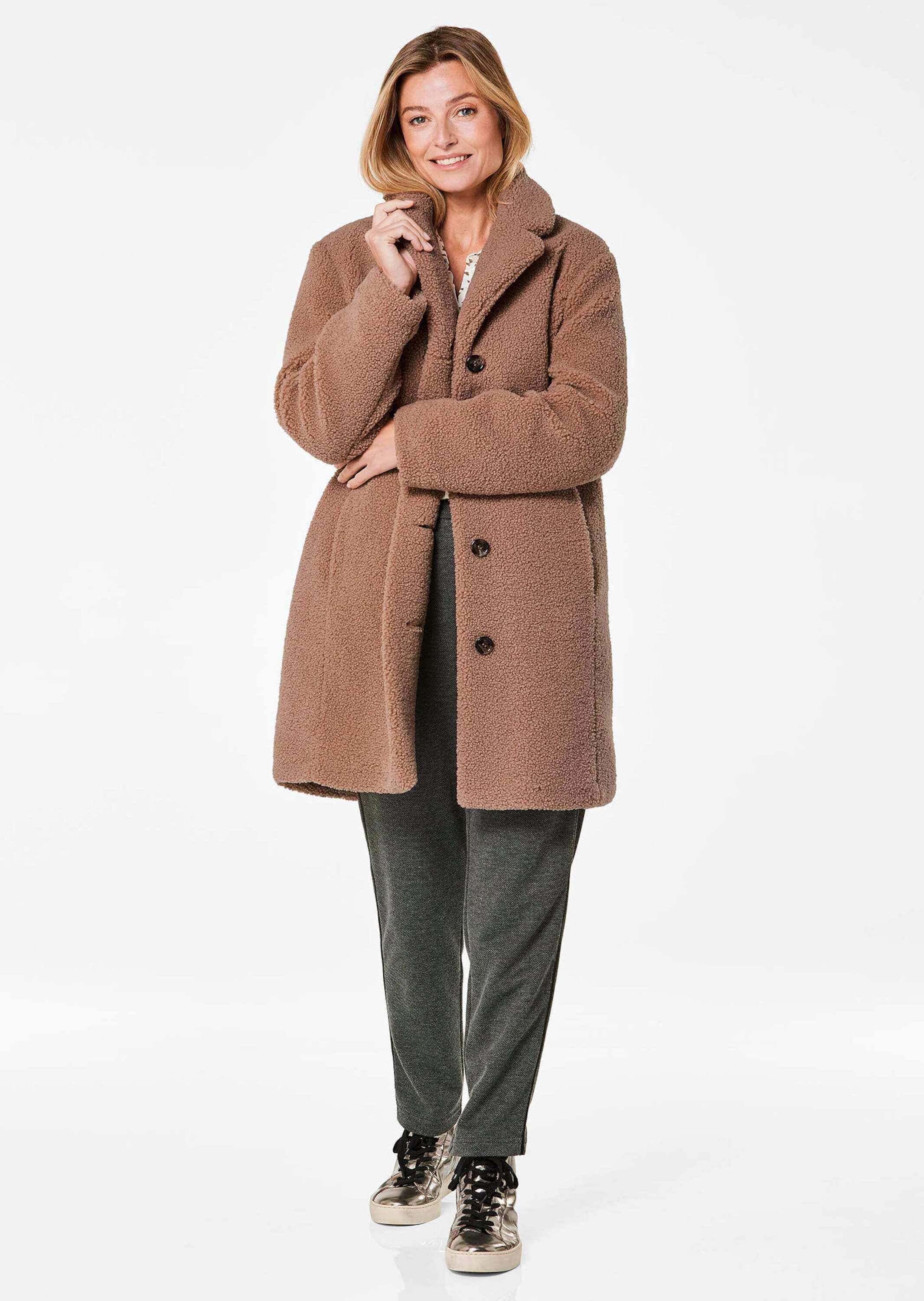 GOLDNER Langmantel »Kurzgröße Mantel in Felloptik« Ohne