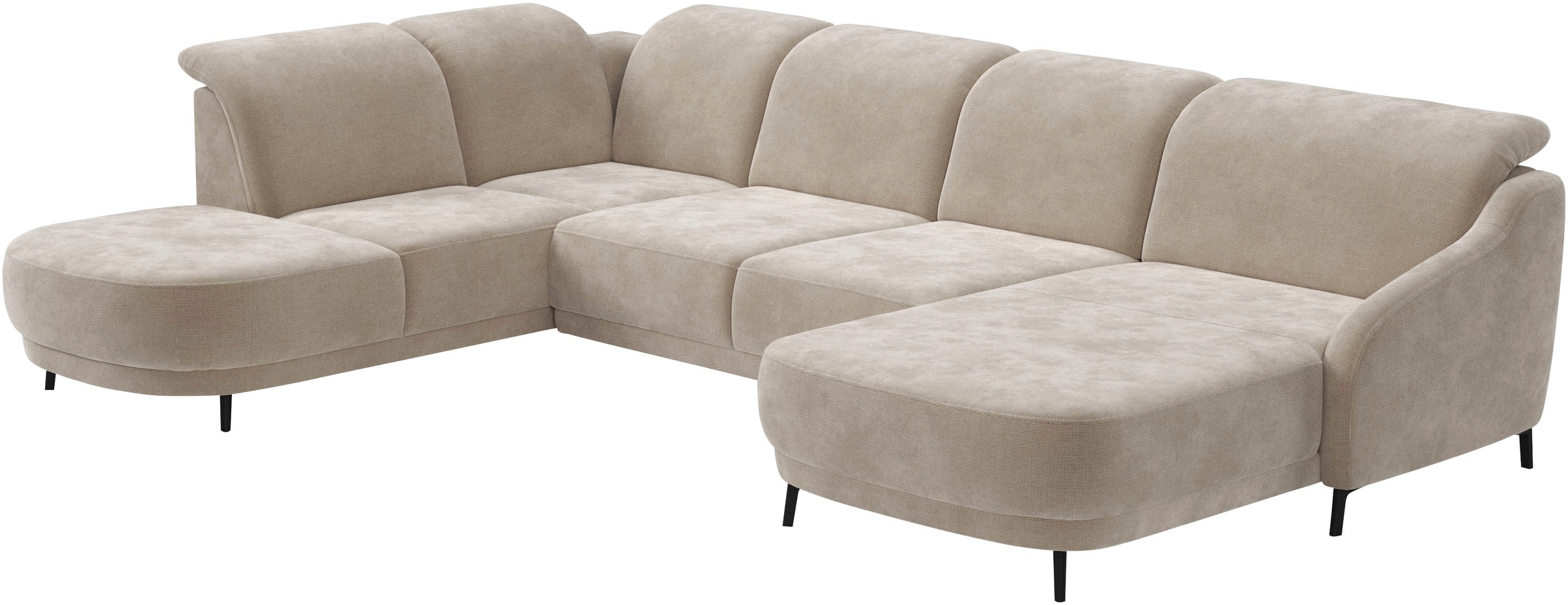 sit&more Wohnlandschaft »Blues U-Form«, inkl. Kopfteilverstellung, wahlweise mit Klapptisch und USB