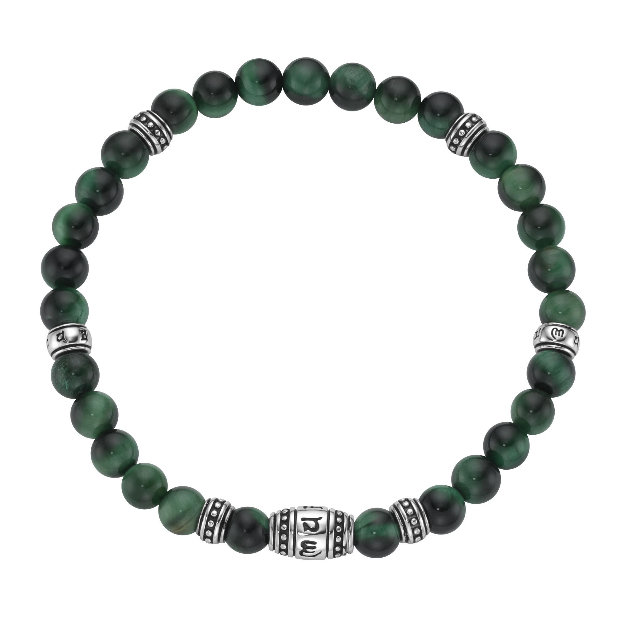 Armband »Armband mit grünem Tigerauge oder Muschelkern-Perlen, Silber 925«