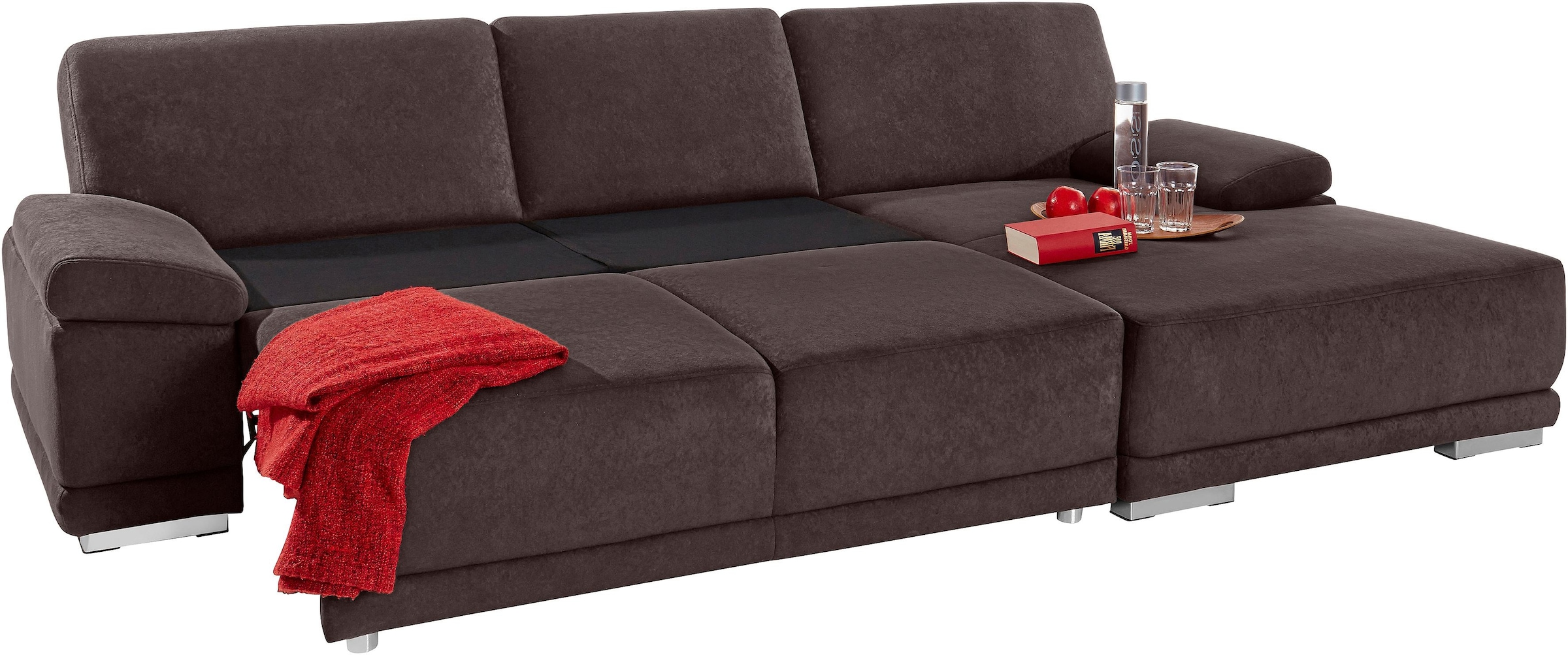 sit&more Ecksofa »Coria L-Form«, mit XL-Recamiere, wahlweise mit Bettfunktion