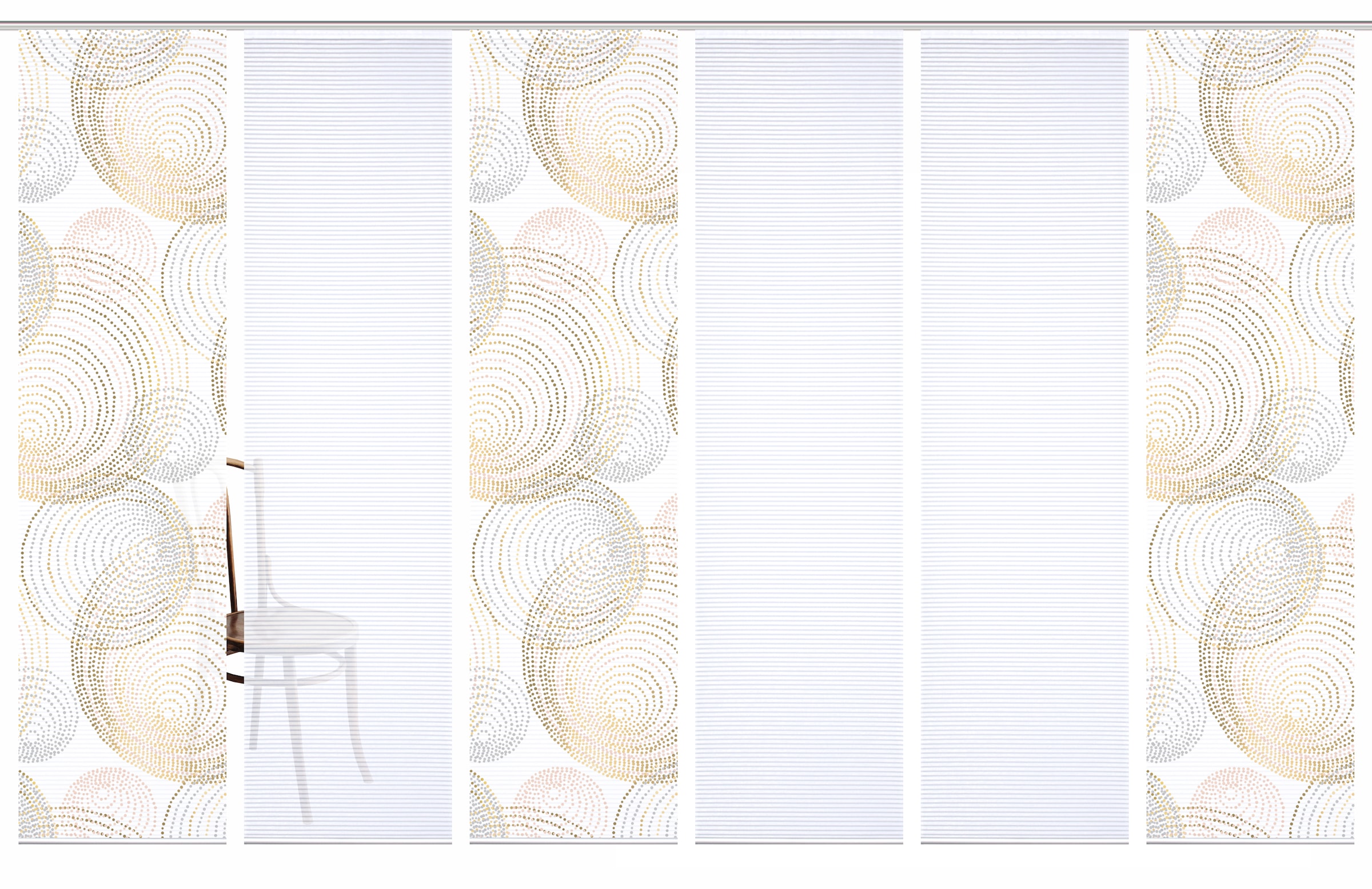 HOME in green Schiebegardine »SPIRO« Paneelwagen 6 Stk. tlg. SET DIGITALDRUCK,BAMBUSOPTIK RECYCELT