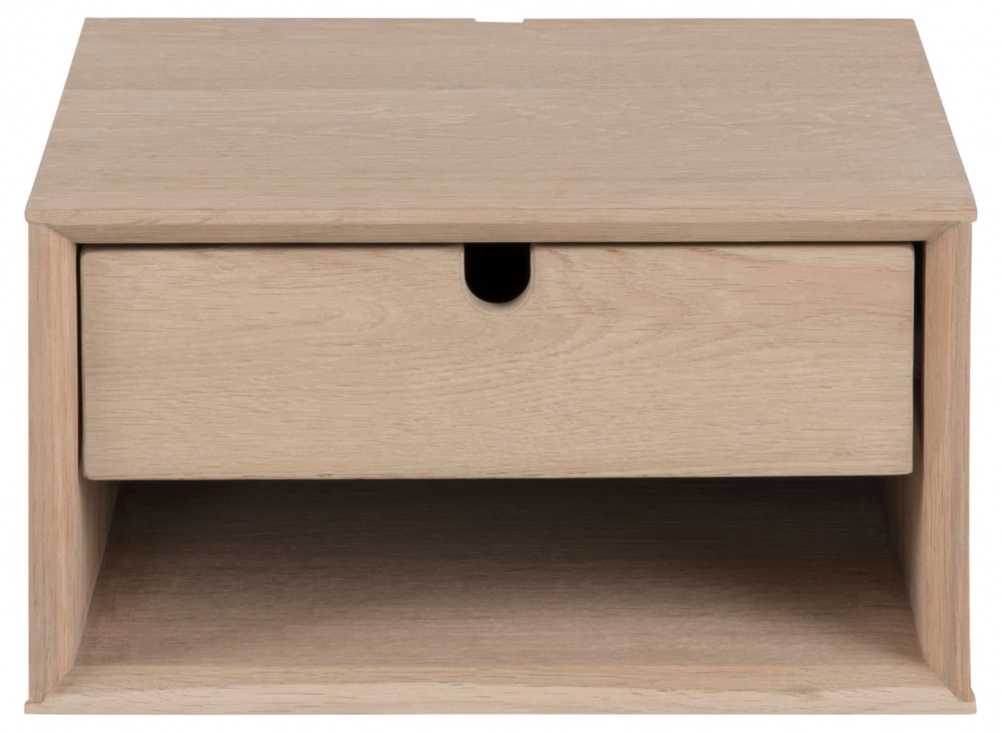 Century 1 Drawer Wall Mounted Bedside Table in Oak, none