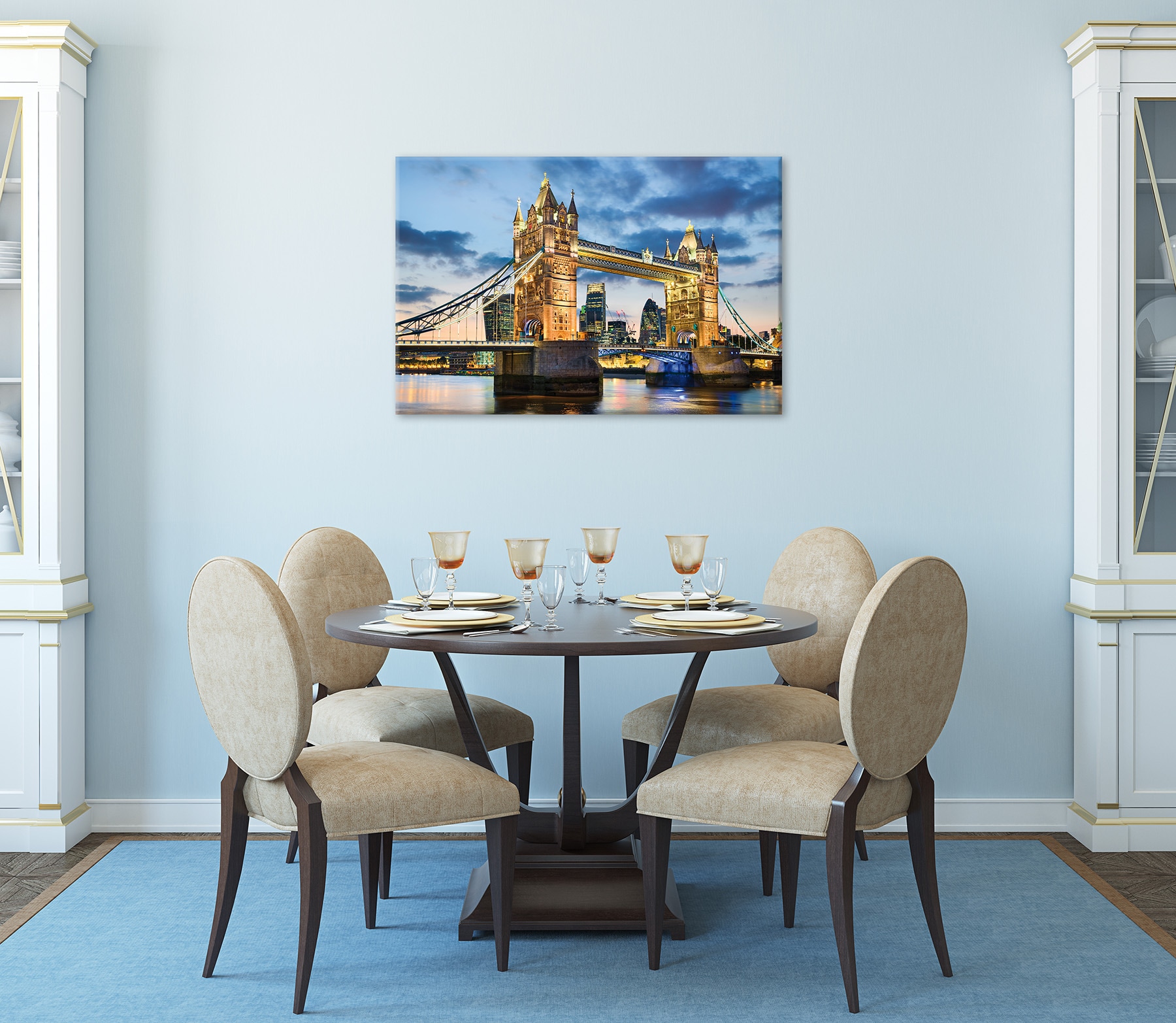 Bönninghoff Leinwandbild »Wandbild TOWER BRIDGE 60x90 cm – Leinwandbild Keilrahmen Deko modern« Brücken | Gebäude | Großbritannien | London | Skyline | Stadt | Städte 1 Stk. tlg. auf Keilrahmen gespannt