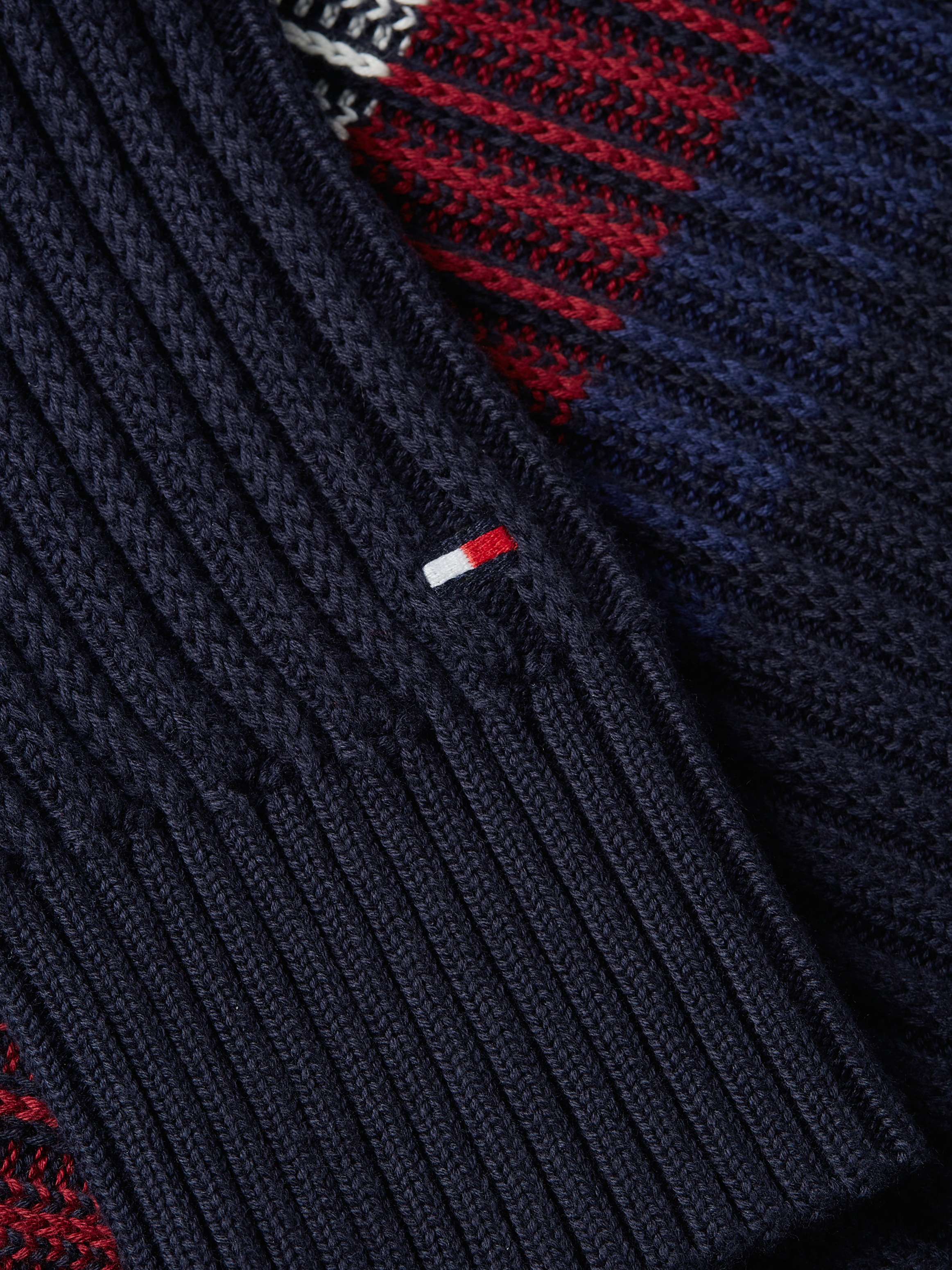 Tommy Hilfiger Rundhalspullover »GLOBAL STRIPE CHUNKY RIB C NK«, mit auffälligem Color Block-Design