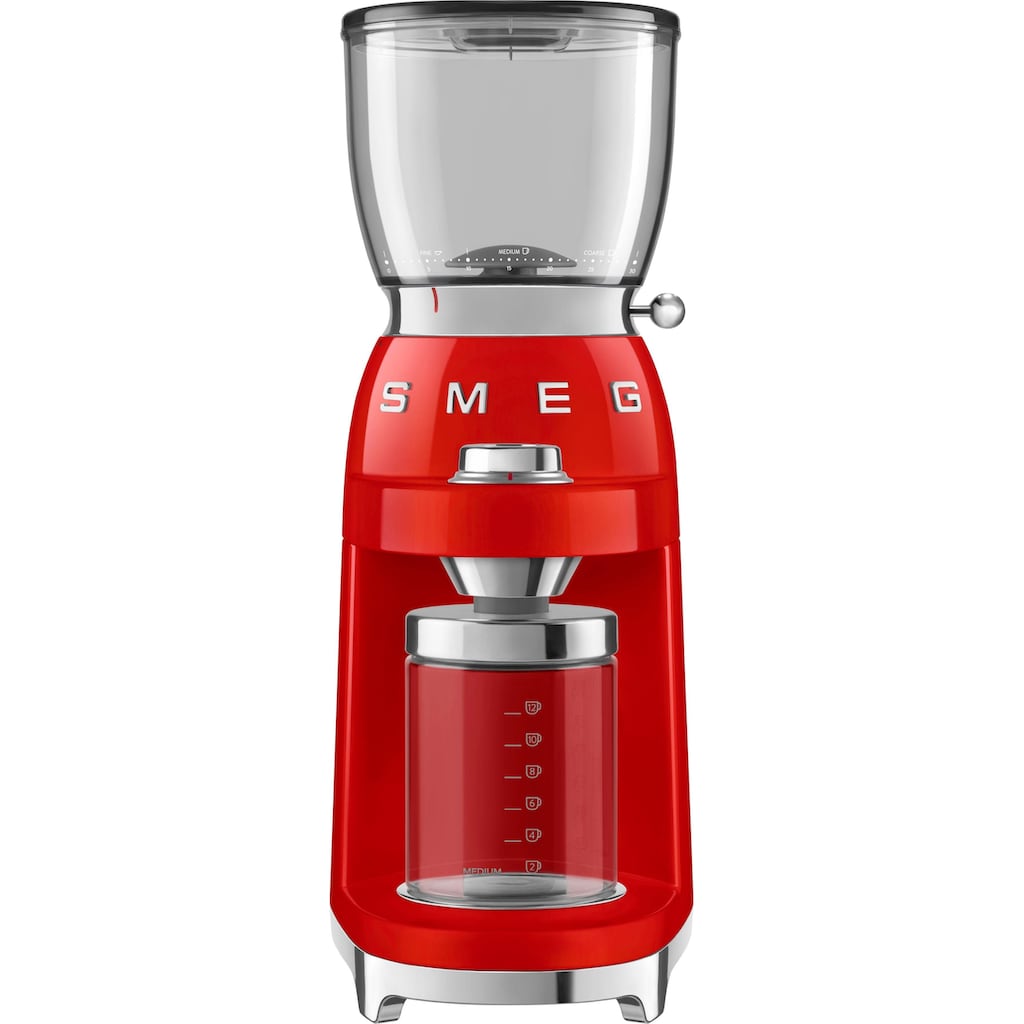 Smeg Kaffeemühle »CGF01RDEU«, 150 W, Kegelmahlwerk, 350 g Bohnenbehälter