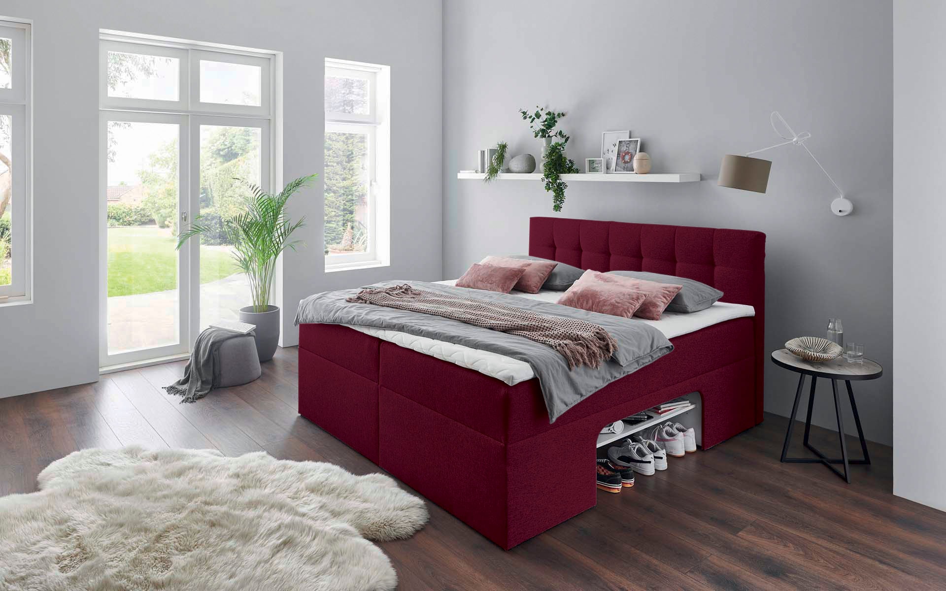 Places of Style Boxbett, Nische im Bettkasten für zusätzlichen Stauraum