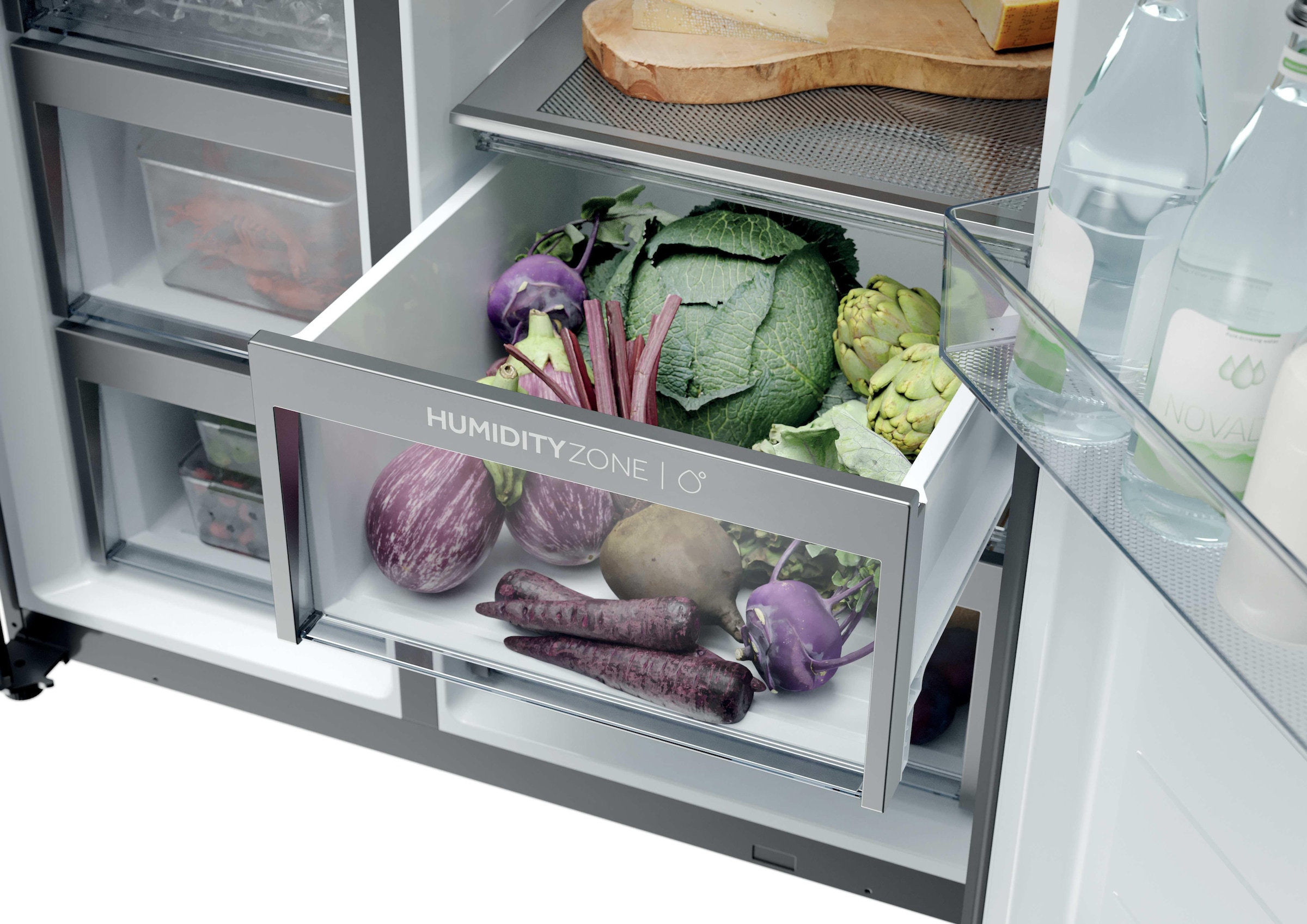 Haier Kühl-/Gefrierkombination »HSPR79F18EWMB« 177,5 cm hoch 90,5 cm breit Humidity Zone: Obst, Gemüse und Salat 2x länger frisch halten