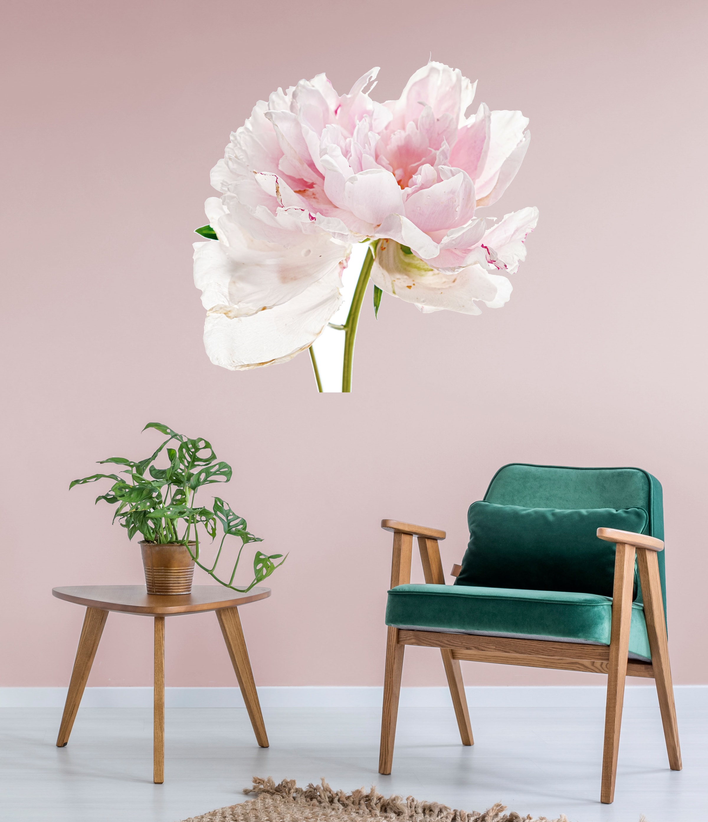 queence Wandtattoo »Annalena«, (1 St.), Wandbild, Sticker, rosa, Blume, Blüte, selbstklebend