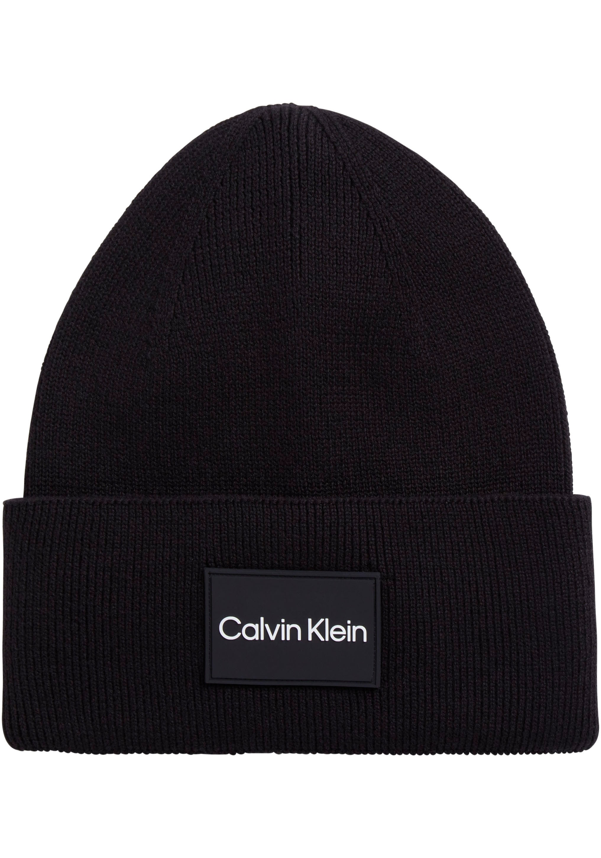 Calvin Klein bestellen »FINE COTTON online | UNIVERSAL BEANIE«, mit Logopatch Beanie RIB