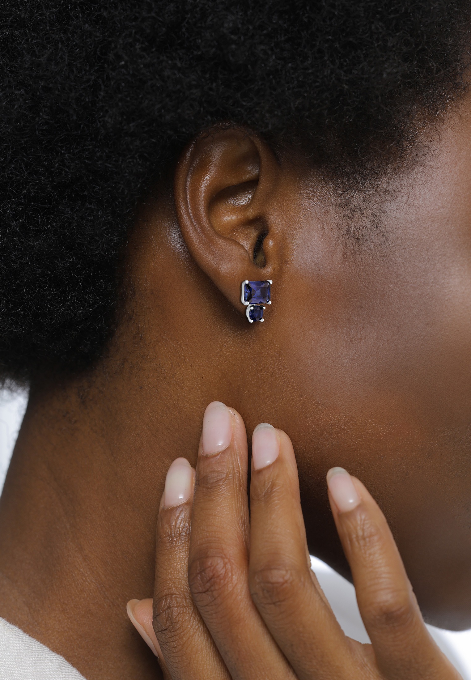 Elli Premium Paar Ohrstecker »Ohrringe Saphir Dunkelblau 925 Sterling Silber«