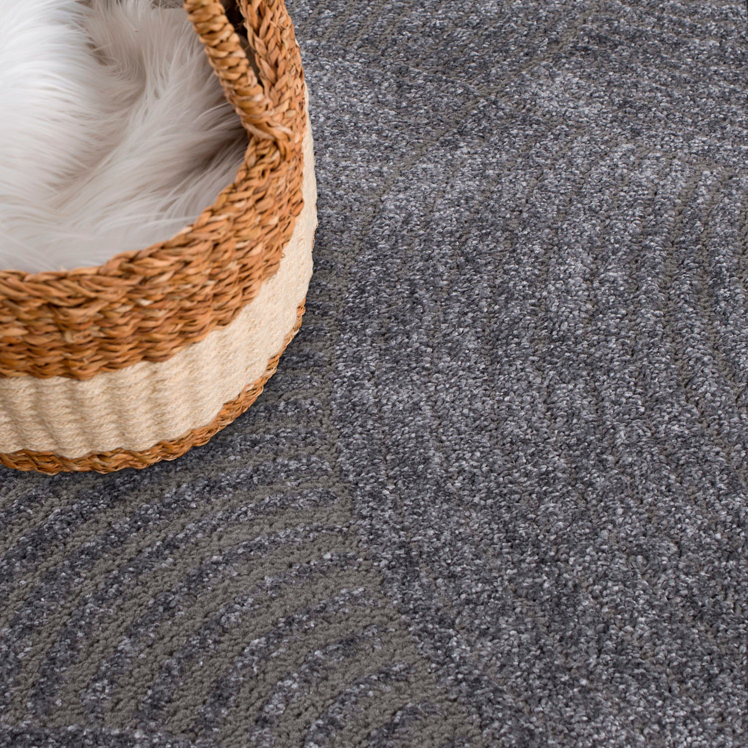 Carpet City Teppich »Friseé-Teppich FANCY 904«, rund, 12 mm Höhe, Kurzflor Wohnzimmer, Florale 3D-Optik, für Schlafzimmer, Flur