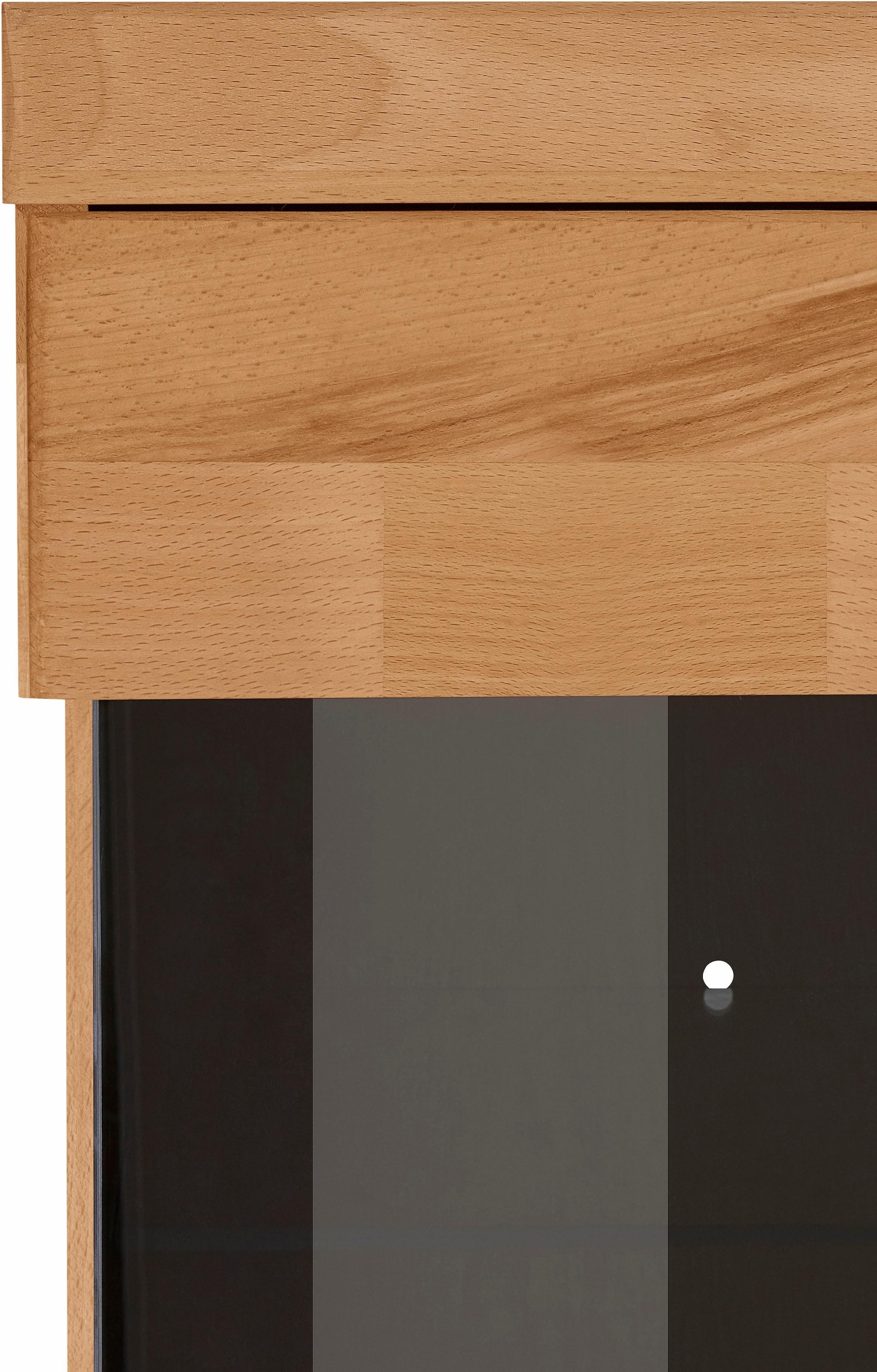 Home affaire Highboard »Ribe,125cm breit,115cm hoch, Fronten Massivholz,5Türen,3 Schubladen«, Holz massiv, Holzwerkstoff, Metall Griffe,10Fächer, Böden versetzbar
