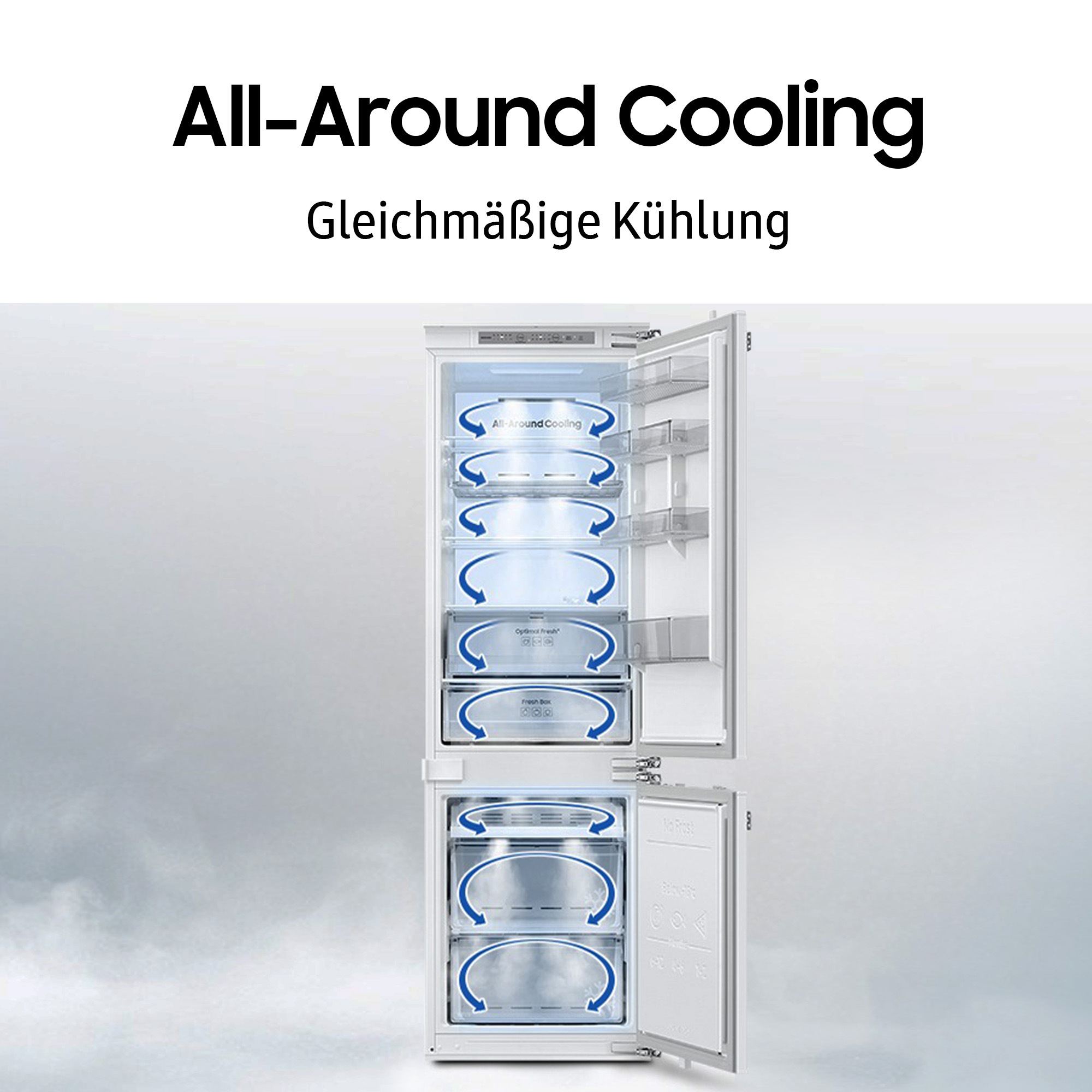 Samsung Einbaukühlgefrierkombination BRB6000 »BRB70F26DEF0«, WiFi‑fähig und Sprachsteuerung