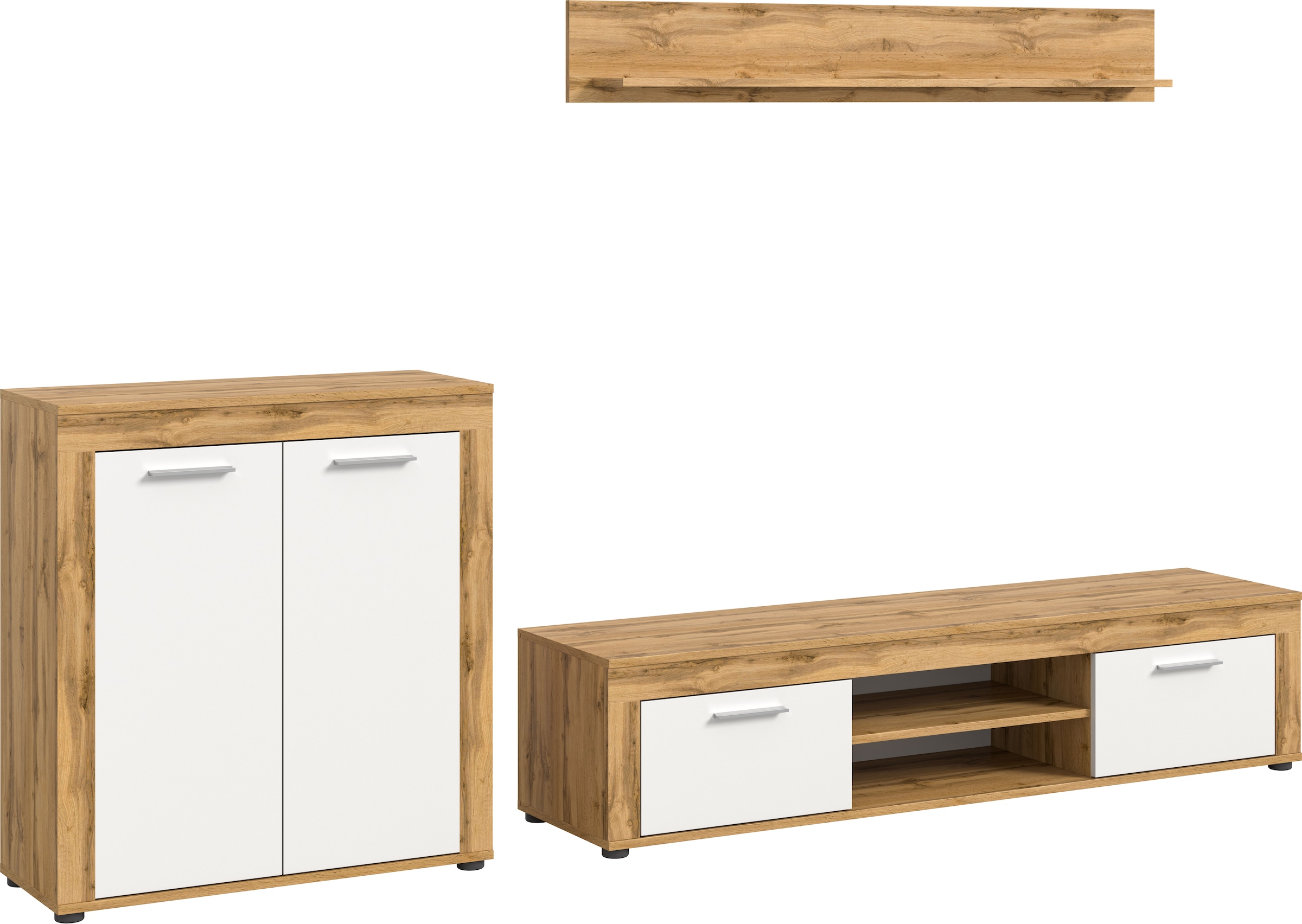INOSIGN Wohnwand »Aosta, Breite 255cm, bestehend aus Highboard, Lowboard, Wandboard« 3 Stk. tlg.