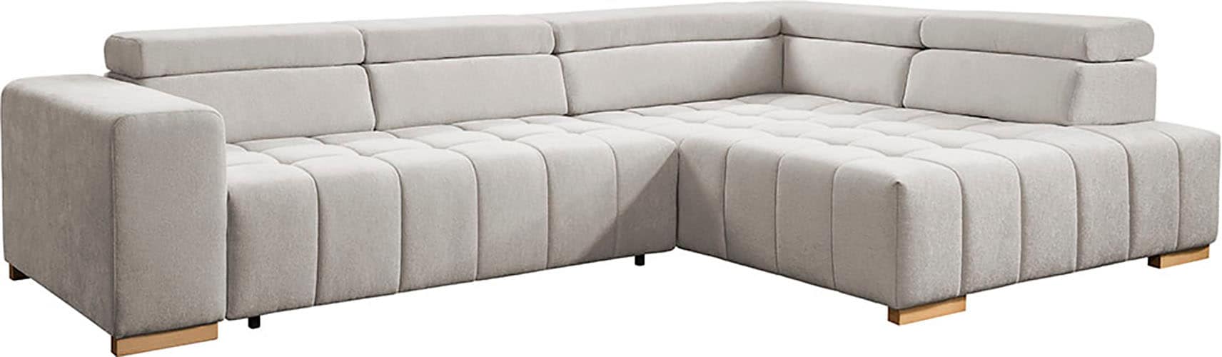 exxpo - sofa fashion Ecksofa »Elianos, hoher Sitzkomfort, aufwendige Kreuzsteppung im Sitz, L-Form« Kopfteile & Sitztiefe verstellbar, ohne Bettfunktion