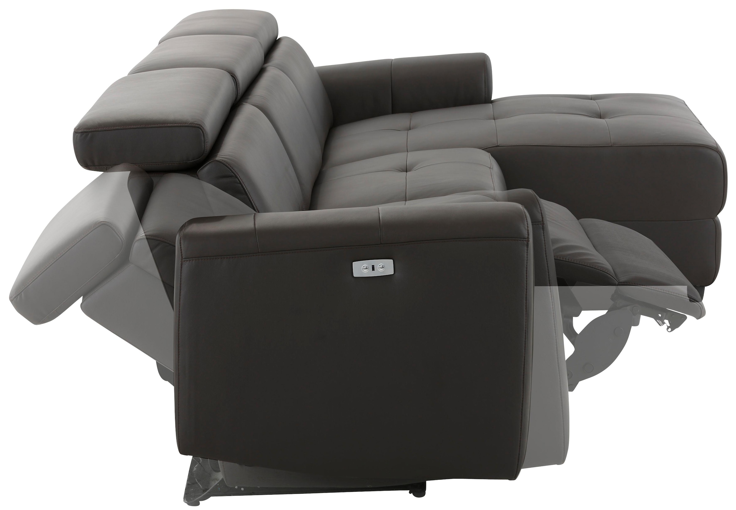 Home affaire Ecksofa »Sentrano, L-Form,«, 275 cm, man. o. elektr. Relaxfunktion und USB/Kopfverstellung