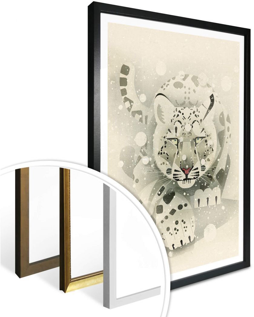»Schneeleopard«, Tiere, Wall-Art Raten Poster Bild, auf (1 bestellen Wandbild, Wandposter St.), Poster,