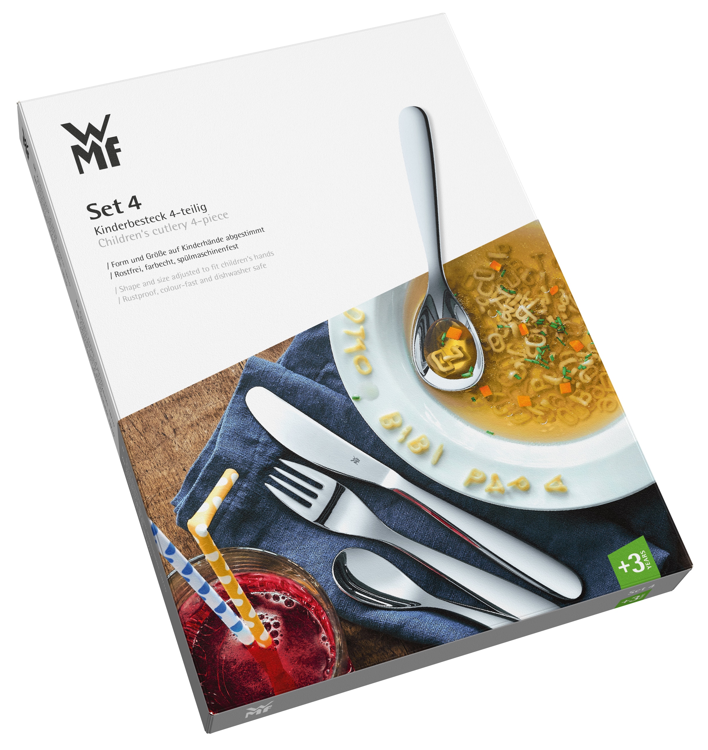 WMF Kinderbesteck »Knuddel«, (Set, 4 tlg.), ab 3 Jahren, hygienisch, säurefest