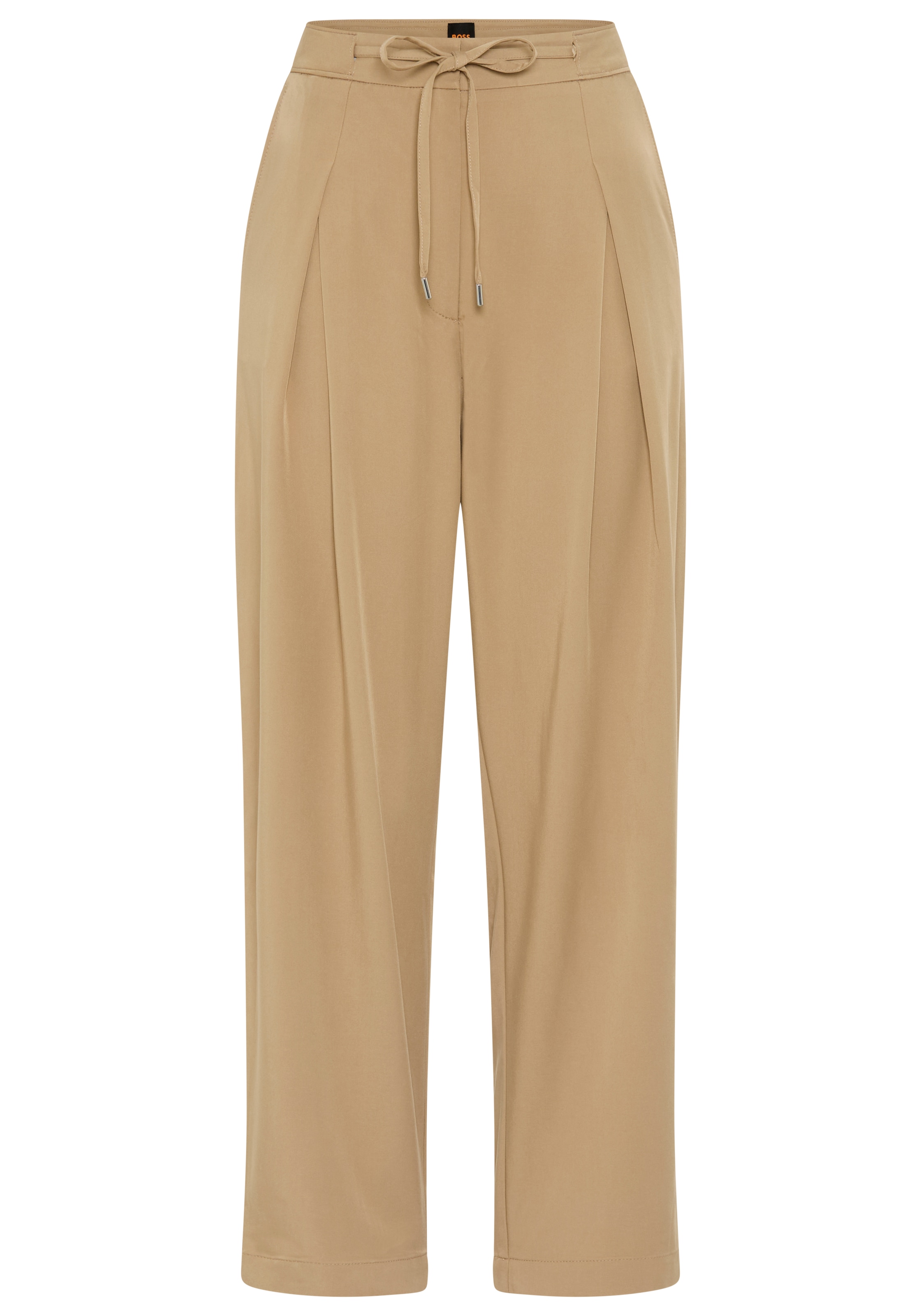 BOSS ORANGE Bundfaltenhose »Tophelia Premium Damenmode«  mit Bindeband, Tapered Fit