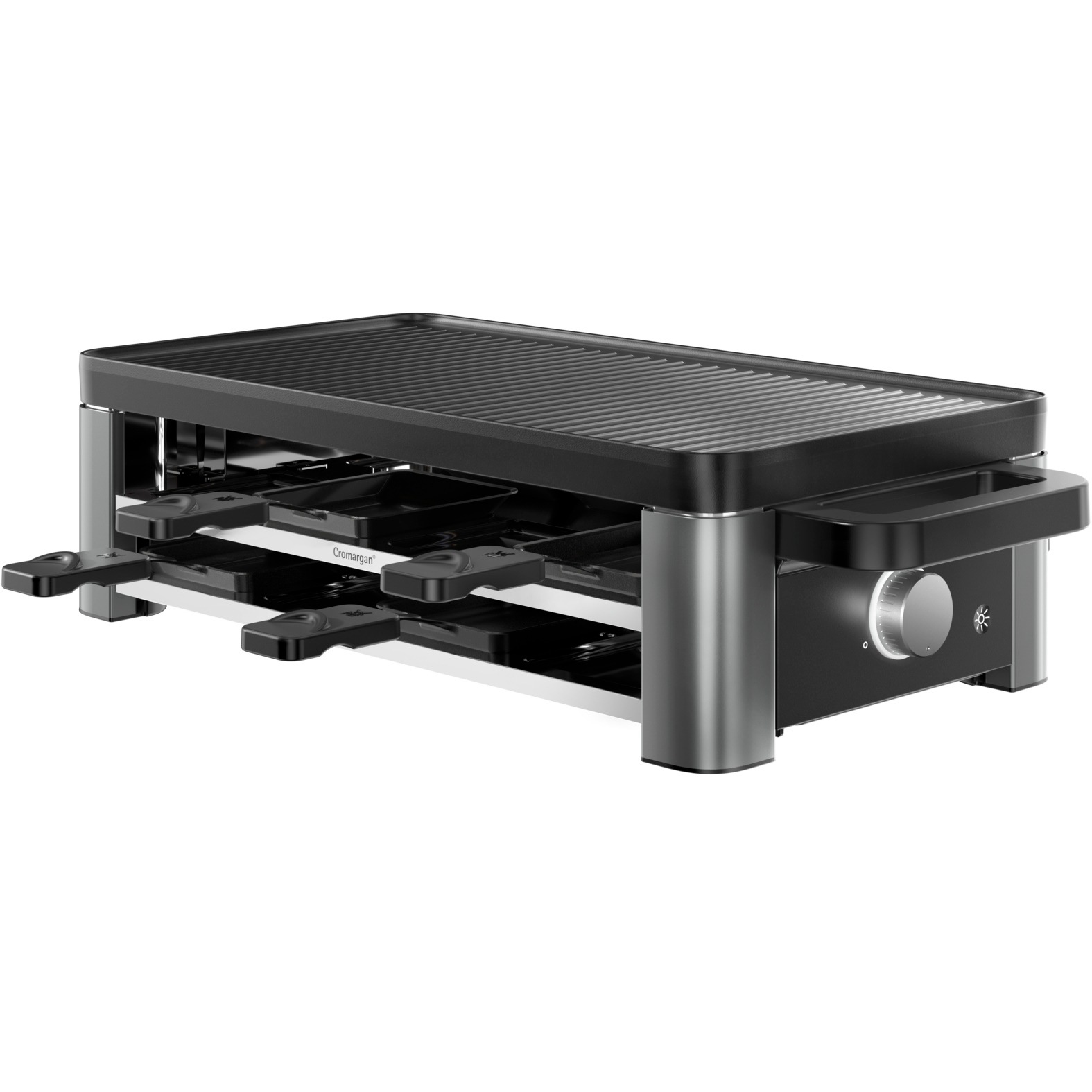 WMF Raclette »Master, indirekte LED-Beleuchtung, Keramikbeschichtung« 8 Stk. Raclettepfännchen 1.500 W Variable Temperatur, spülmaschinengeeignete Pfännchen und Spatel