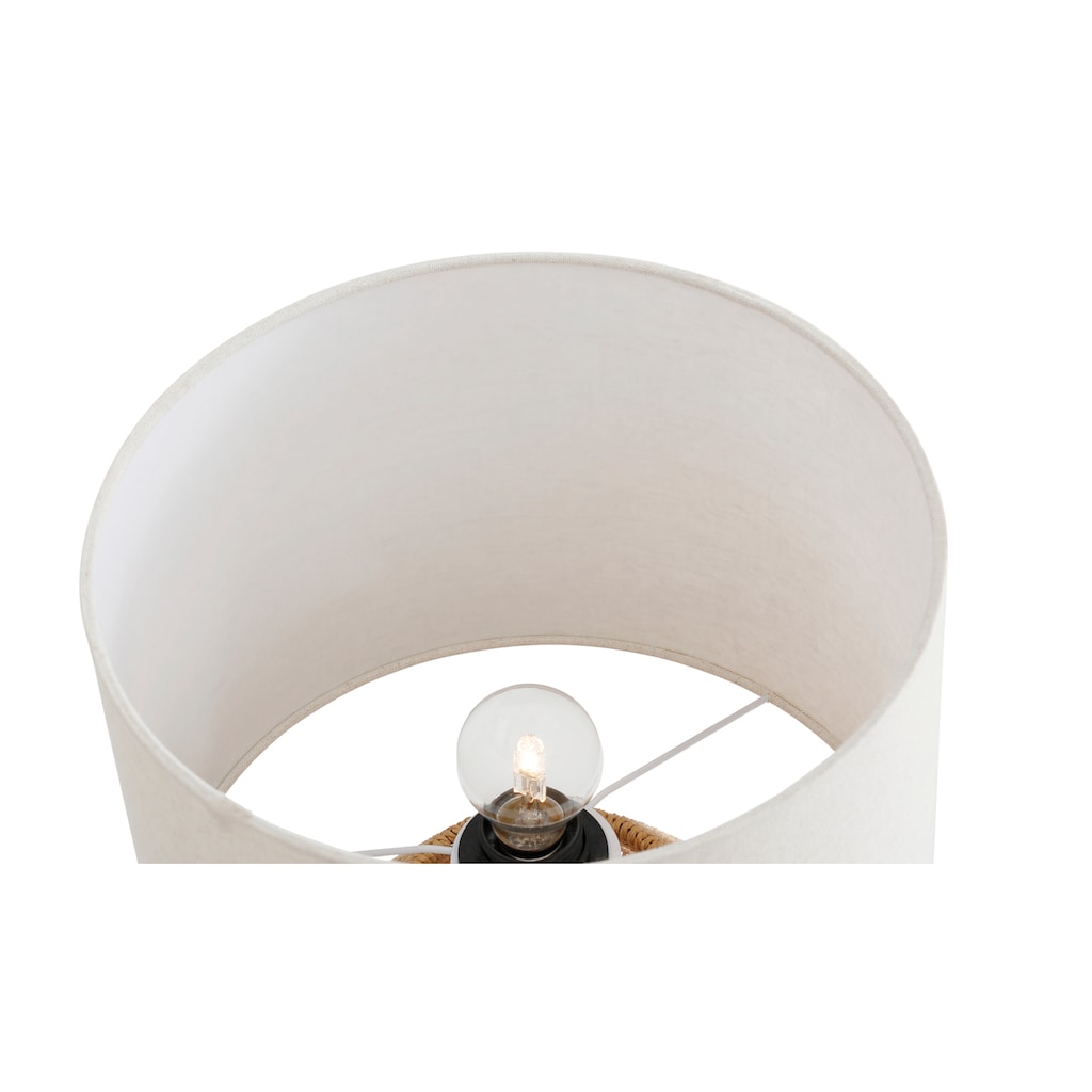 LeGer Home by Lena Gercke Tischleuchte »Zuri«, 1 flammig-flammig, Tischlampe mit Sisalschnur, Leinenschirm / Stoff - beige