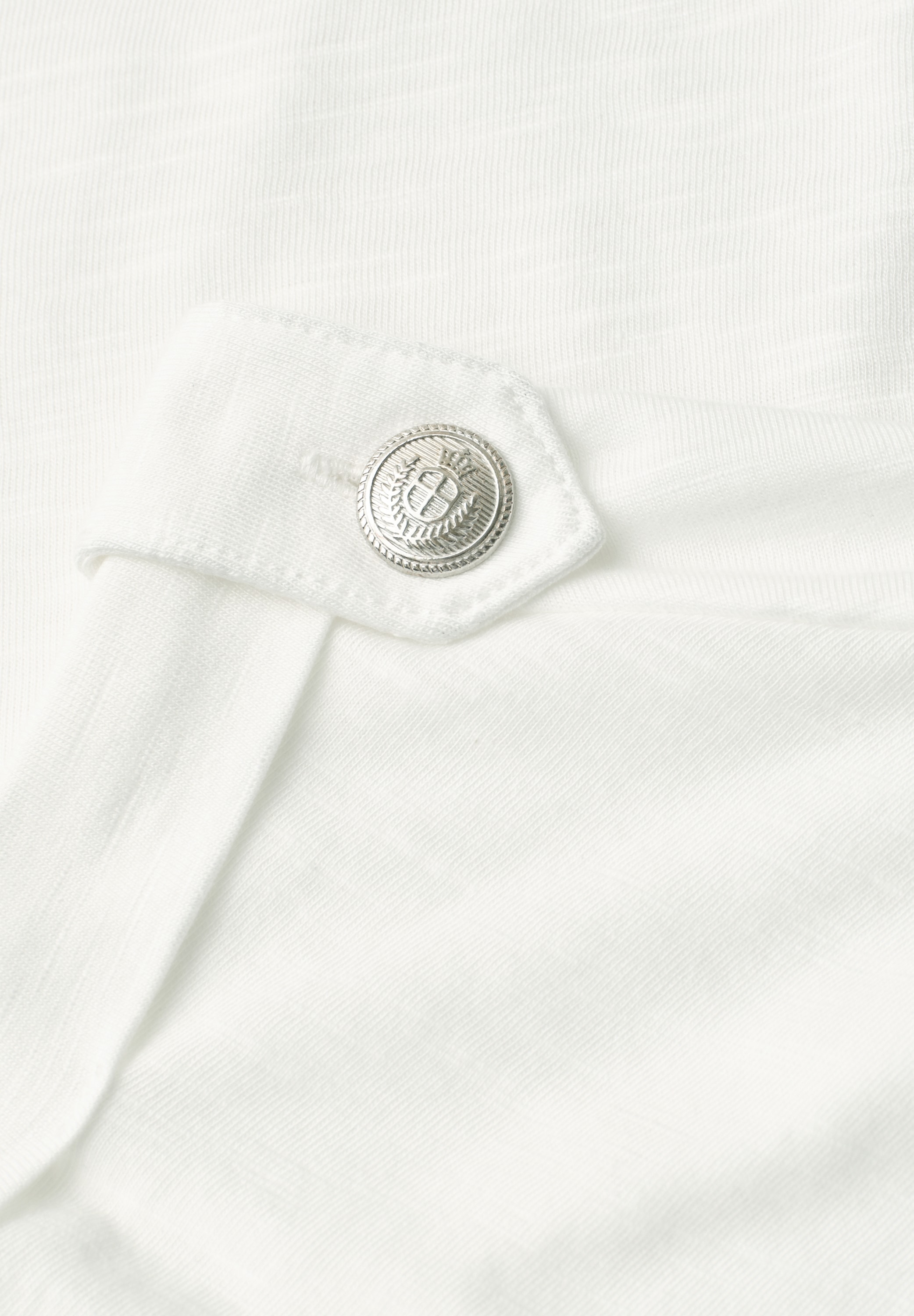 STREET ONE Shirttop Sommershirt mit Rundhals und Knopfdetails