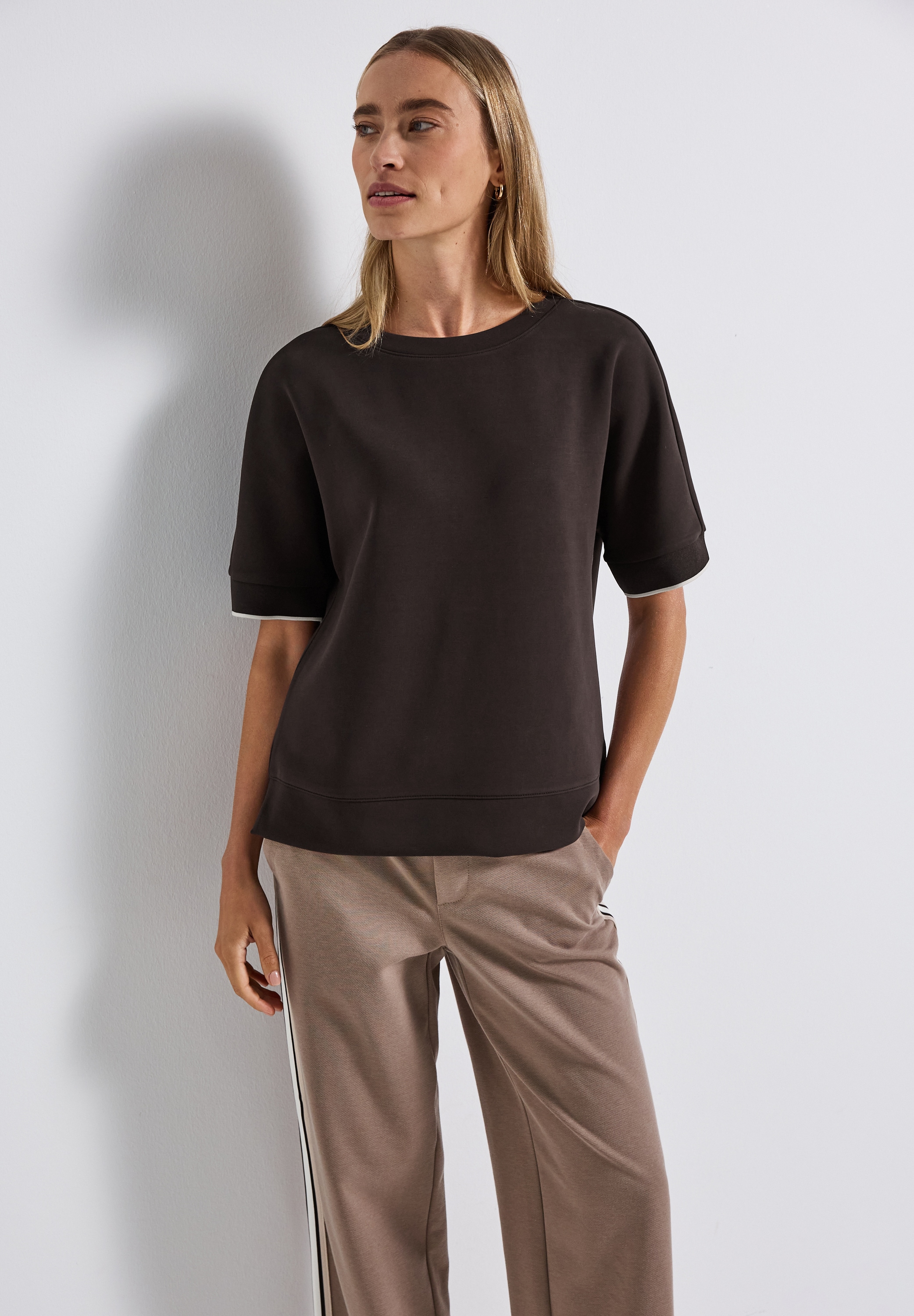 STREET ONE T-Shirt im Silk-Look, mit Rundhals, halbarm