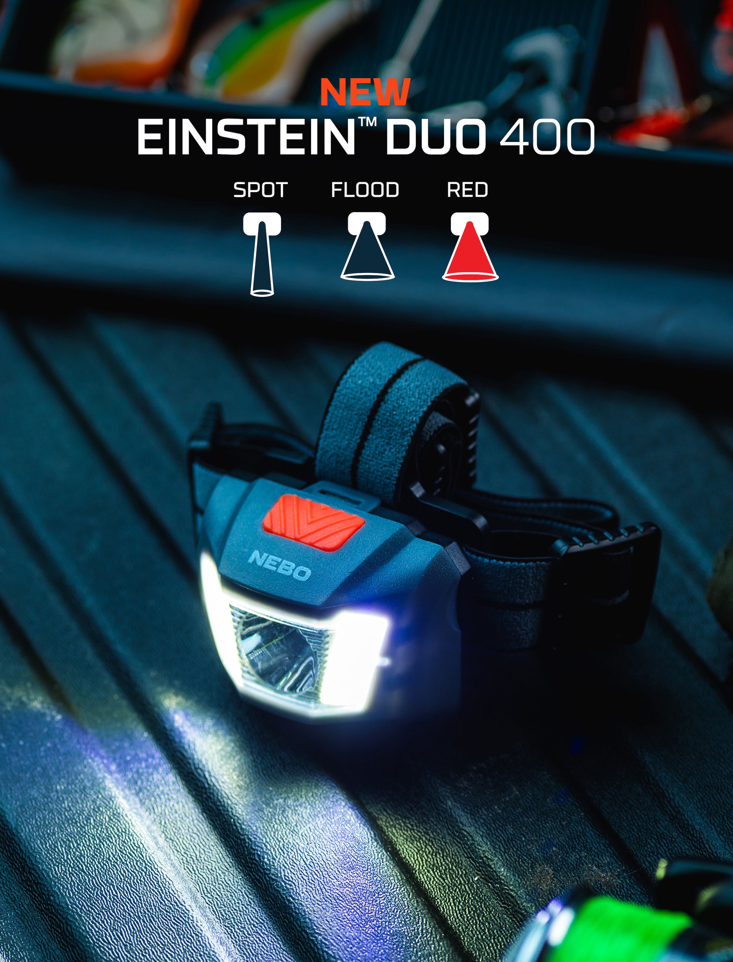 NEBO LED Stirnlampe »Nebo EINSTEIN DUO 400« 1x Stirnlampe und 1x Stirnband, 