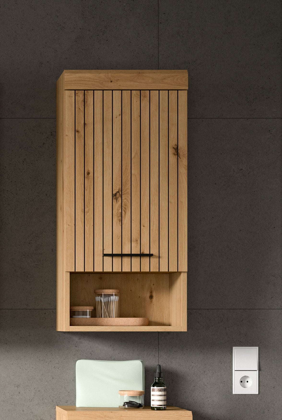 welltime Hängeschrank »SIENA, Breite 37cm, 1 Tür, 1 offenes Fächer, 1 Einlegeboden, MDF-Front« TOPSELLER!, 1 Stk. tlg. in verschiedenen Farben erhältlich, Badmöbel, Badschrank, Schrank, Bad