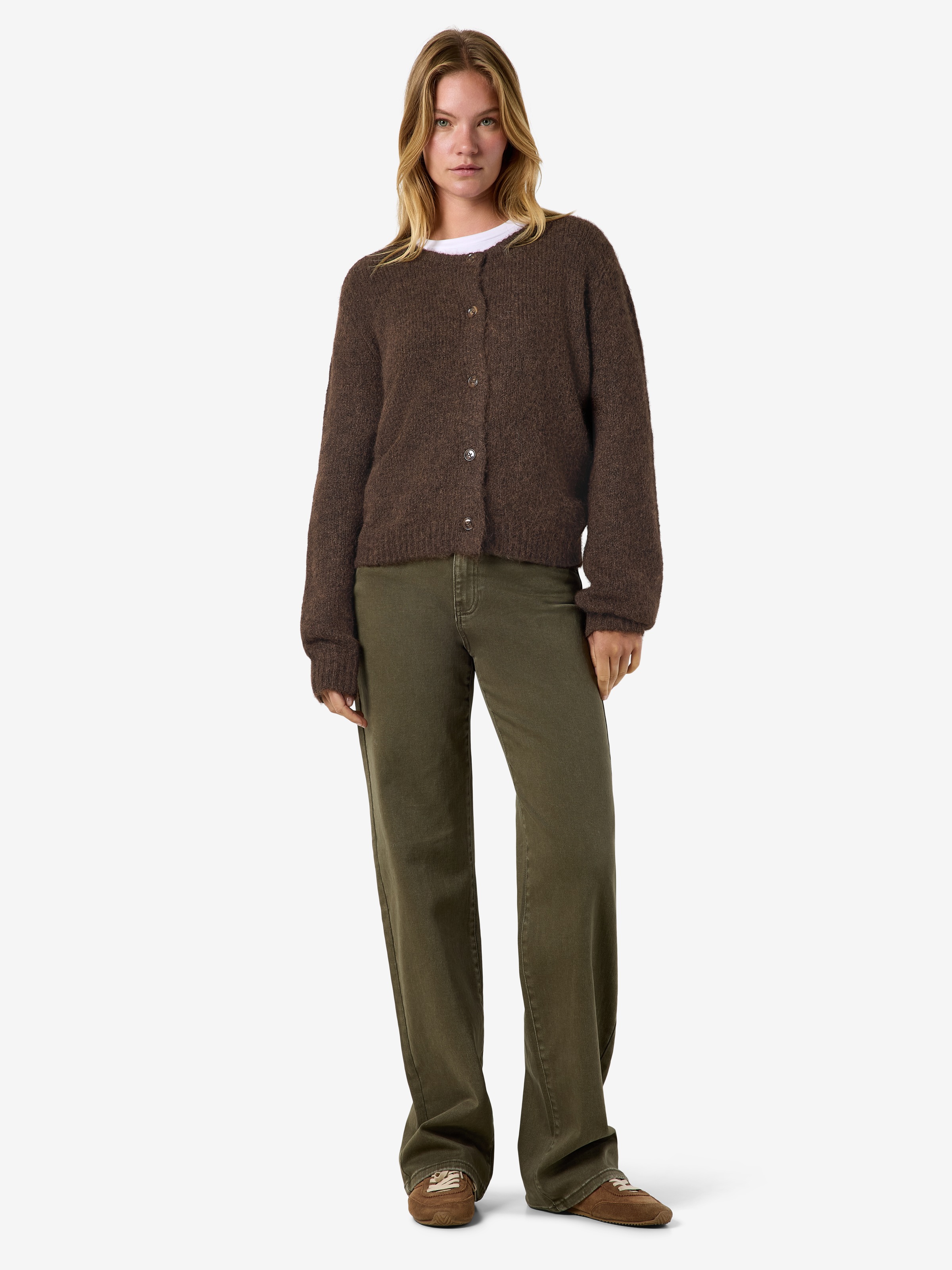 Noisy may Strickjacke »NMSUTTON L/S O-NECK KNIT CARDI NOOS« Materialmix, relaxed fit
