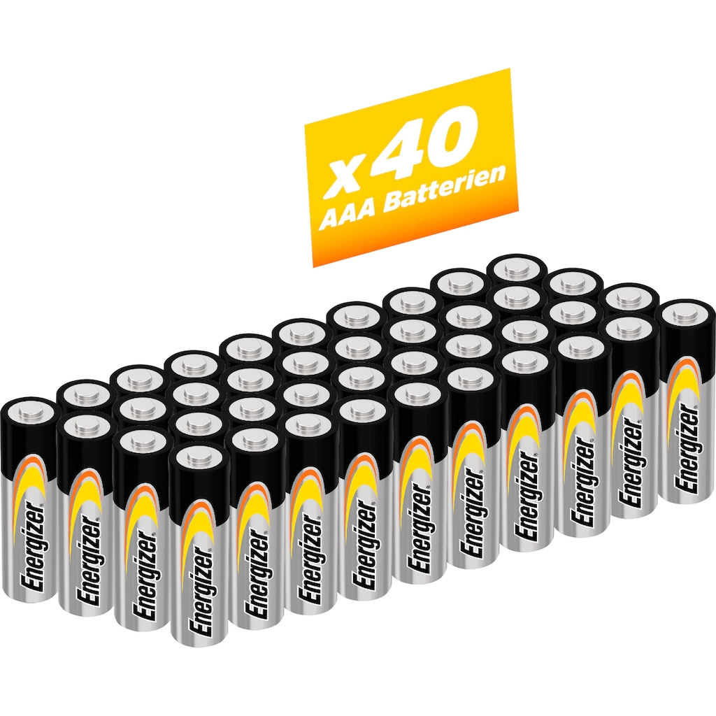 Energizer Batterie »40 Stück Alkaline Power Micro (AAA)«, LR03, 1,5 V, (Packung, 40 St.)