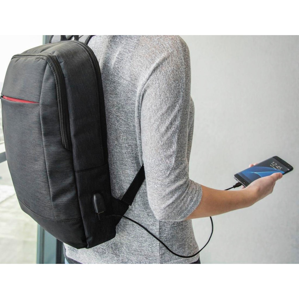 Hama Notebookrucksack »Laptop-Rucksack Manchester bis 44cm 17,3" Schwarz Notebook-Rucksack«