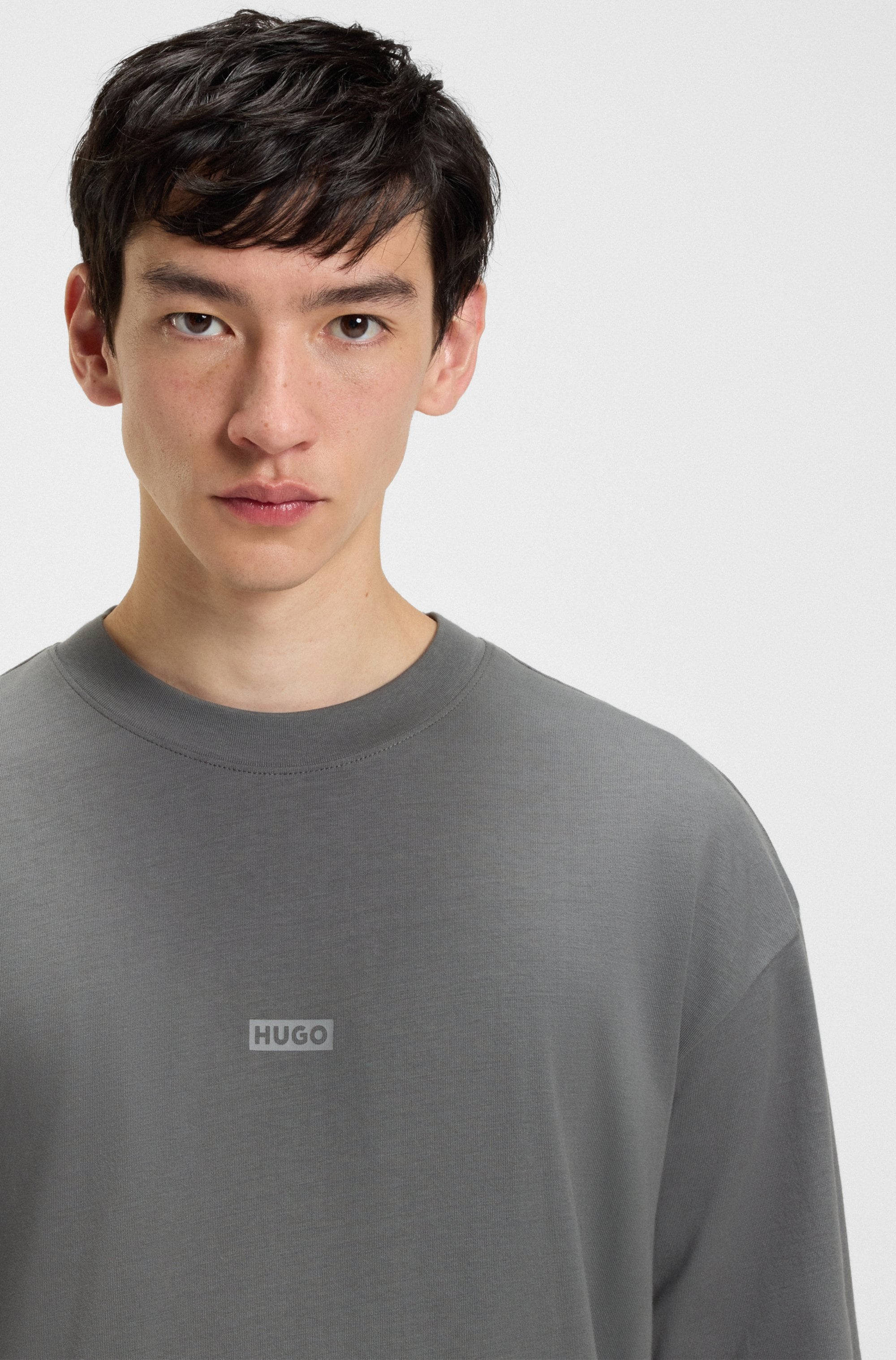 HUGO Blue T-Shirt »Nalono« mit Logodruck, Oversized Look mit Backprint