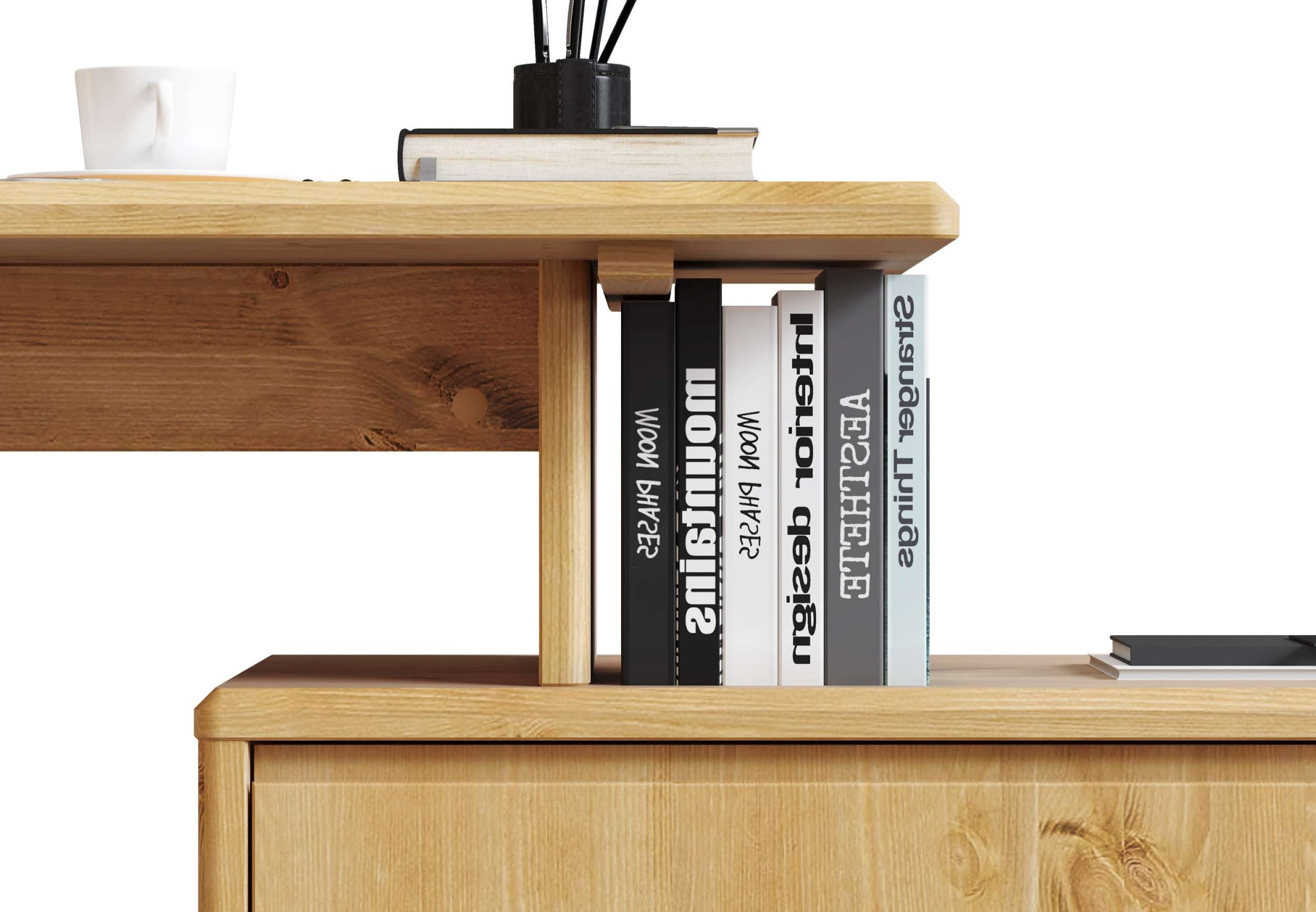 Home affaire Schreibtisch »Luven, Computertisch,«, zertifiziertes Massivholz, mit 2 Schubkästen, Breite 120-140 cm