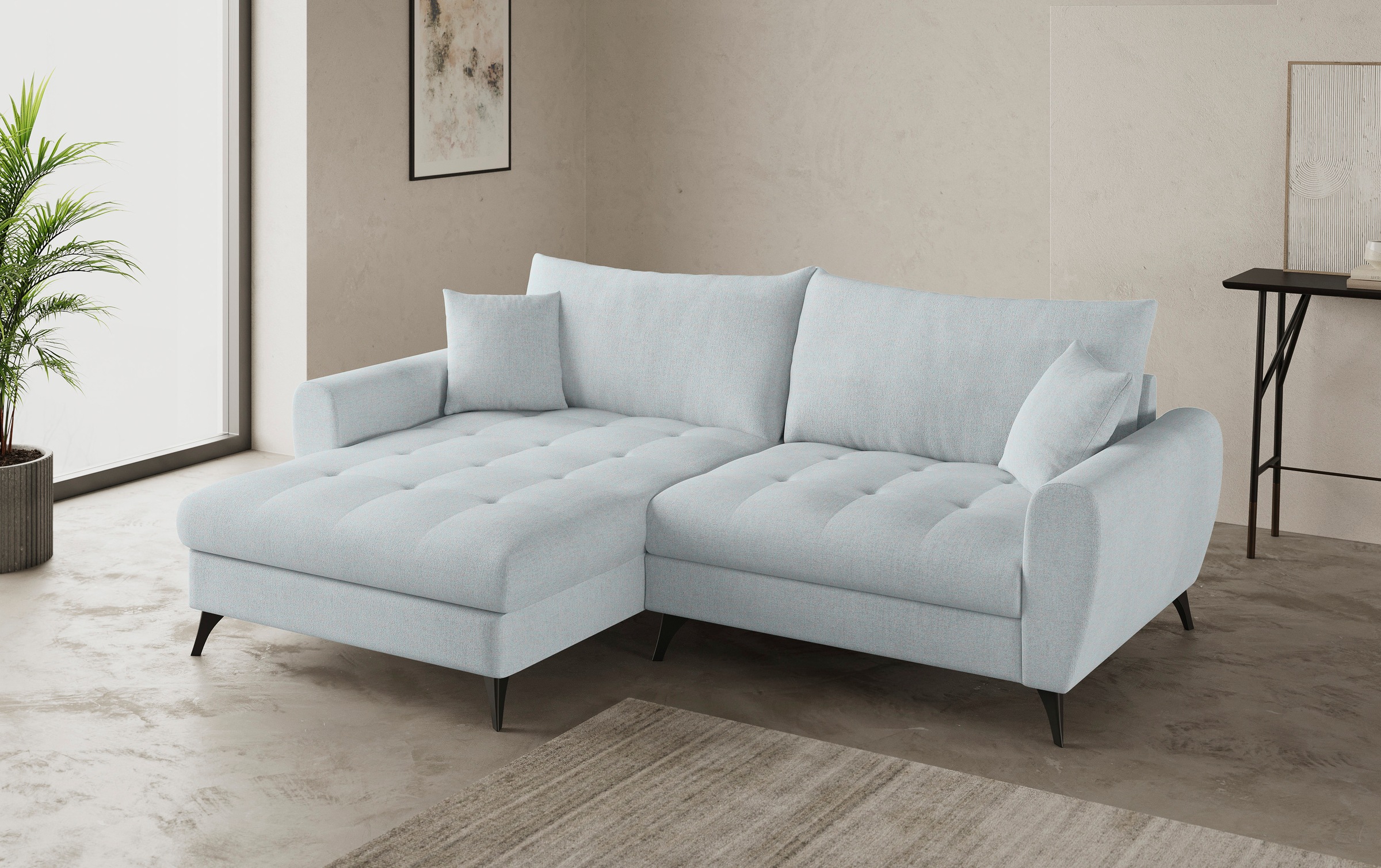 Mr. Couch Ecksofa »Blackburn II L-Form«, Wahlweise mit Kaltschaumpolsterung bis 140 kg belastbar
