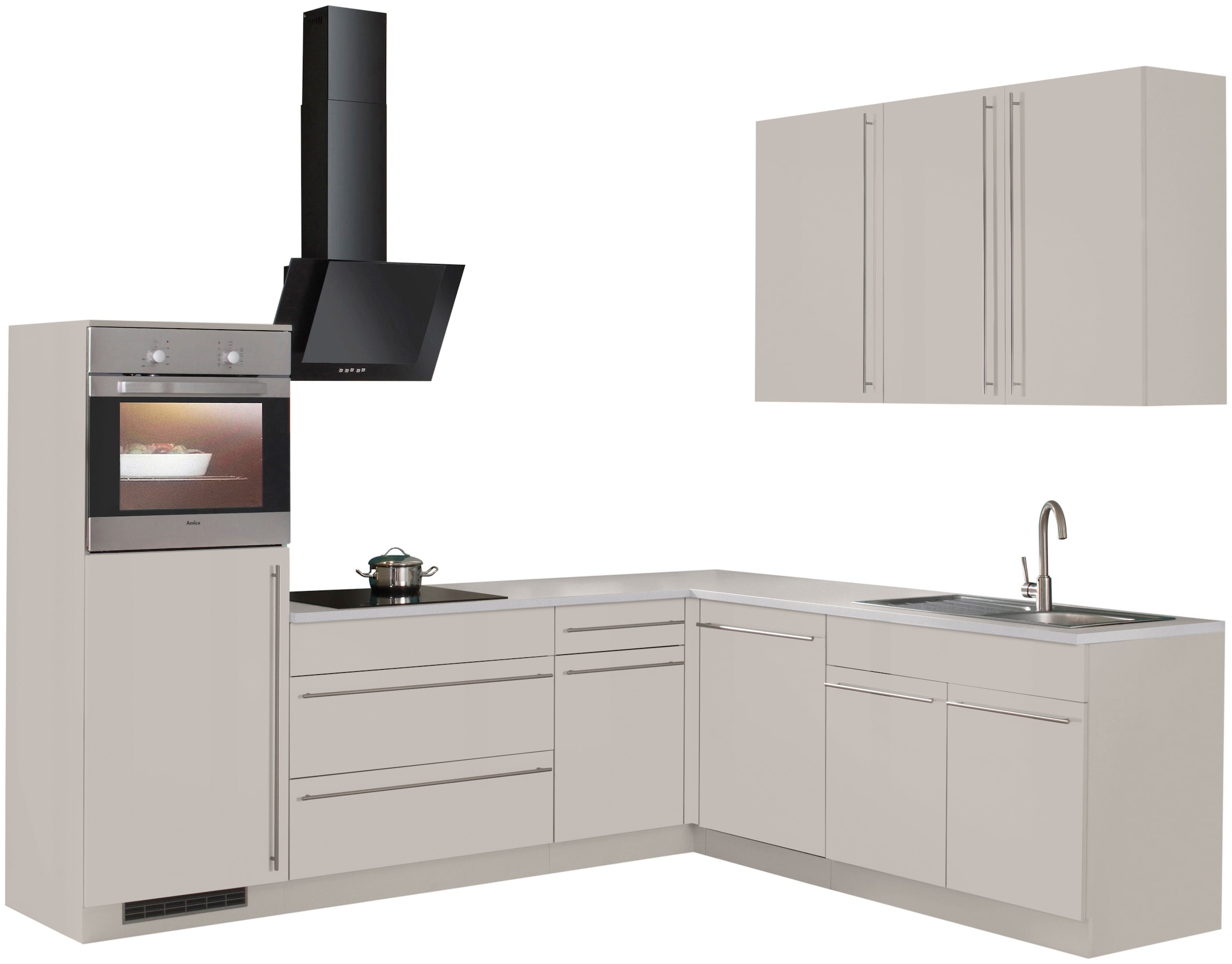 wiho Küchen Winkelküche 260/220 cm »Chicago«, kaufen auf ohne Stellbreite E-Geräte, Rechnung